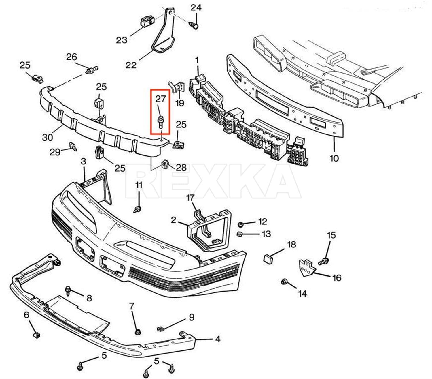 Rexka 15 Sets M6-1.0 Extruded U Nut & Body Bolts Screw Kits For Gm Ford Chevy Buick Gmc Cadillac Hummer Oldsmobile Pontiac Satur