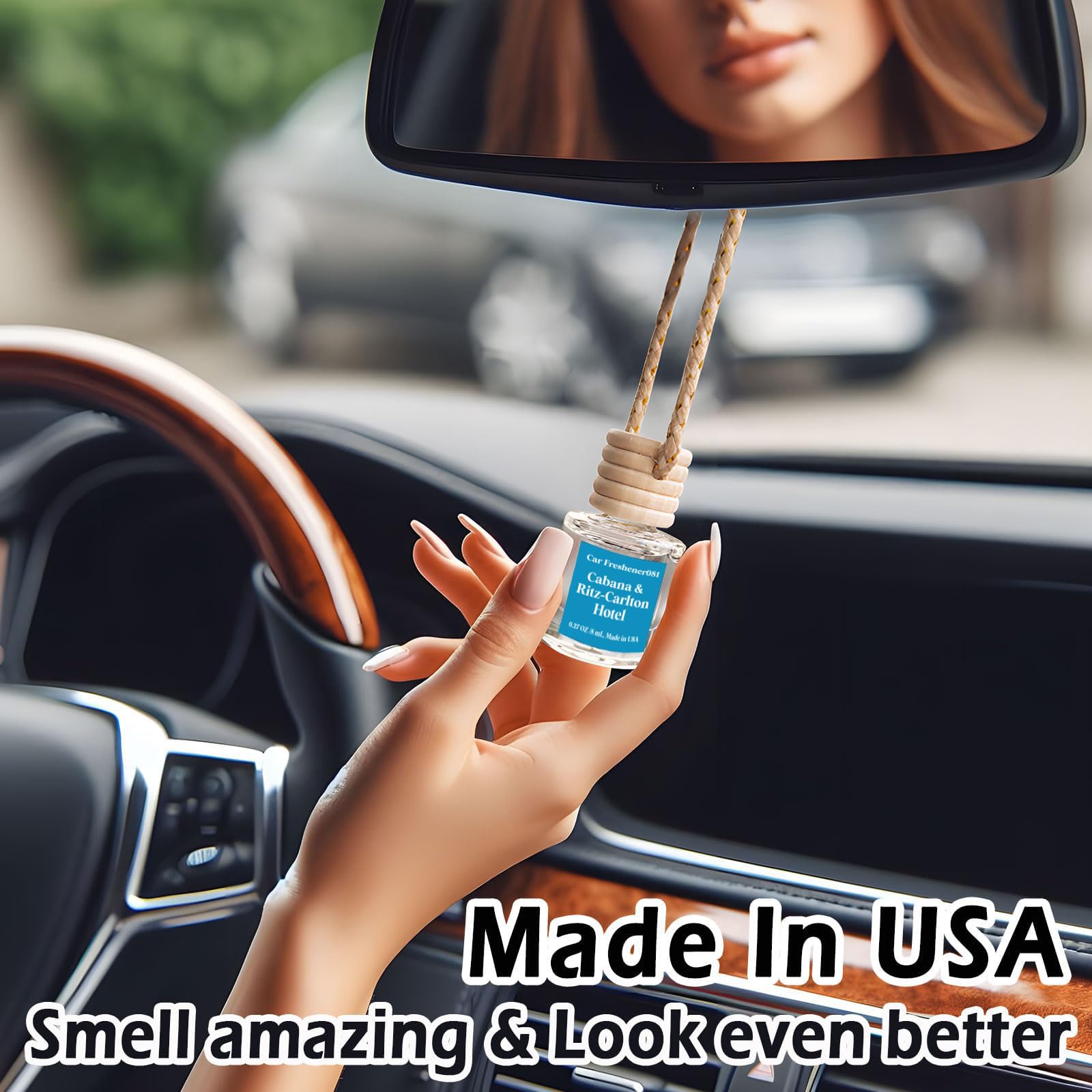 Car Air Freshener Hanging, Cabana & Ritz-Carlton Hotel Scent,Essential Oil Diffuser For Car, Long Lasting Car Air Freshener, Mad