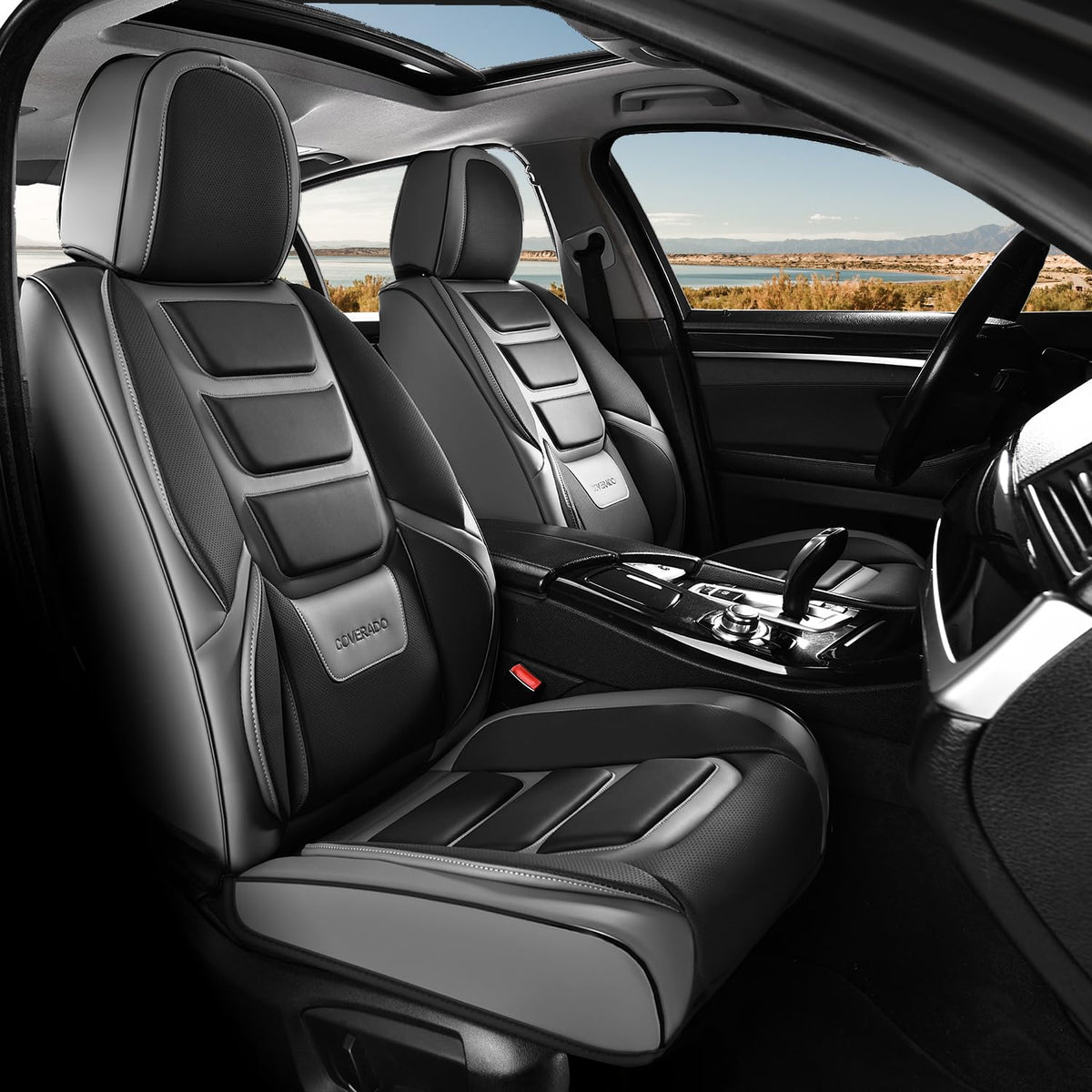 Coverado Car Seat Covers, Front Covers for Cars, Car Seat Cover Front Seats, Automotive Seat Cover, Waterproof, Leather Car Seat