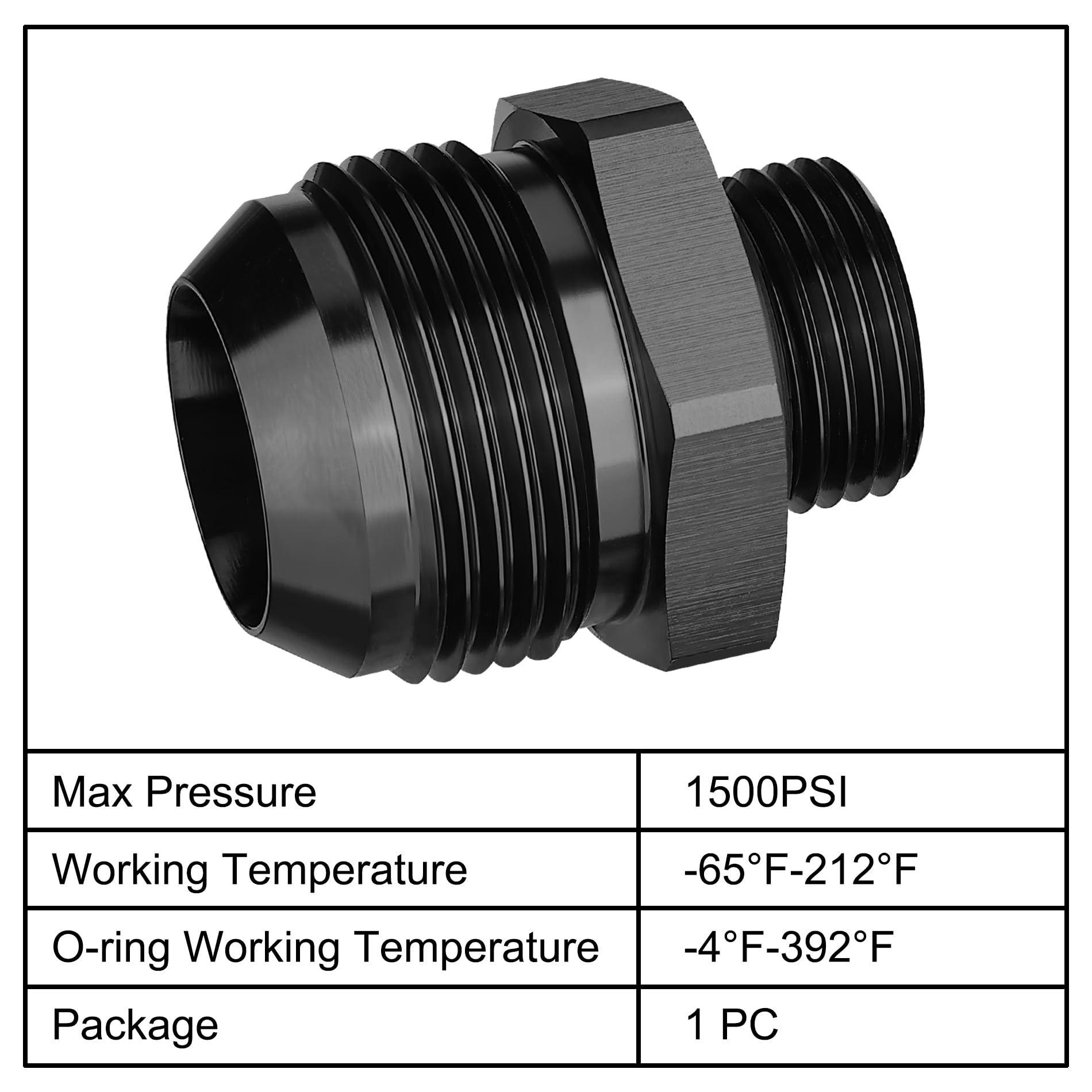 Evil Energy 16An Flare To An10 Orb Male O-Ring Fitting Adapter