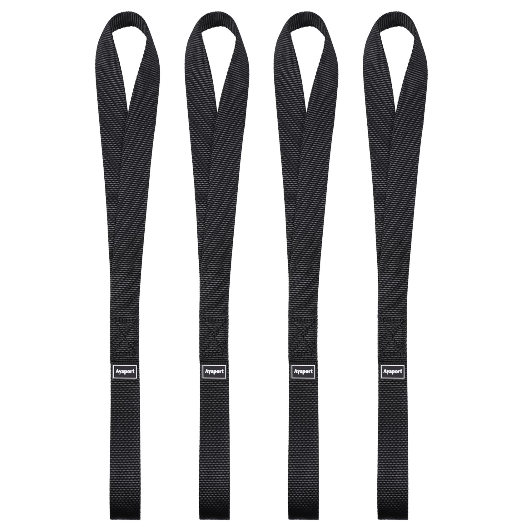 Ayaport Soft Loop Tie Down Straps 18 Inches - Black 4500Lbs Break Strength Loops For Securing Atv, Utv, Motorcycles, Scooters, D
