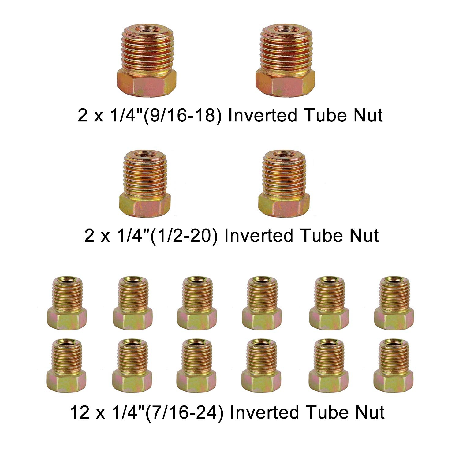 Muhize 25 Ft. Of 1/4 Brake Line Tubing Kit - Flexible Zinc-Coated Steel Tube Roll 25 Ft 1/4 Rustproof, Corrosion Protection (Includes 16 Inverted Flare Fittings)