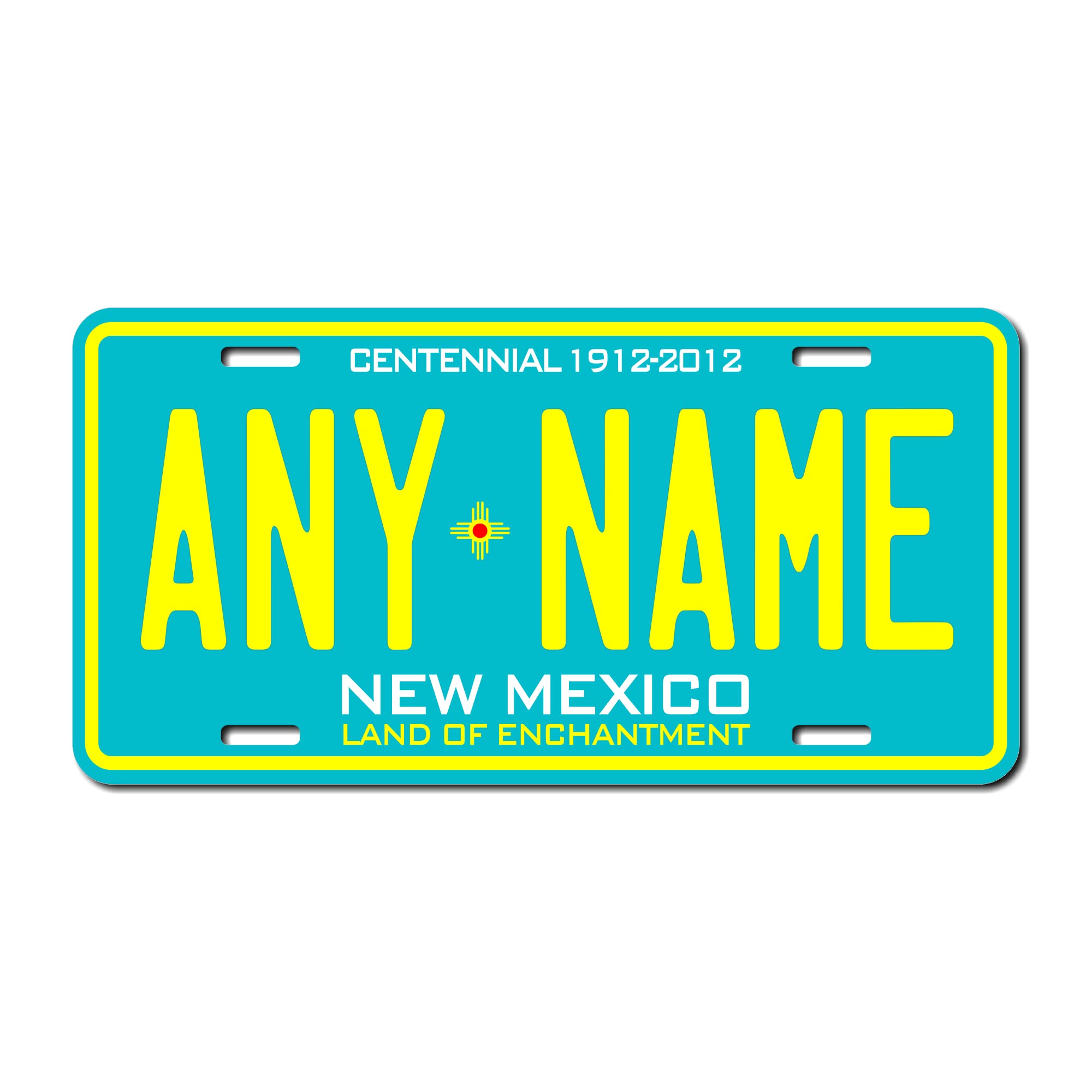 Personalized New Mexico License Plate 6 '' X 12 '' (Inches) Aluminum. Add Your Name, Text Or Numbers.Full Size Novelty Plate - F