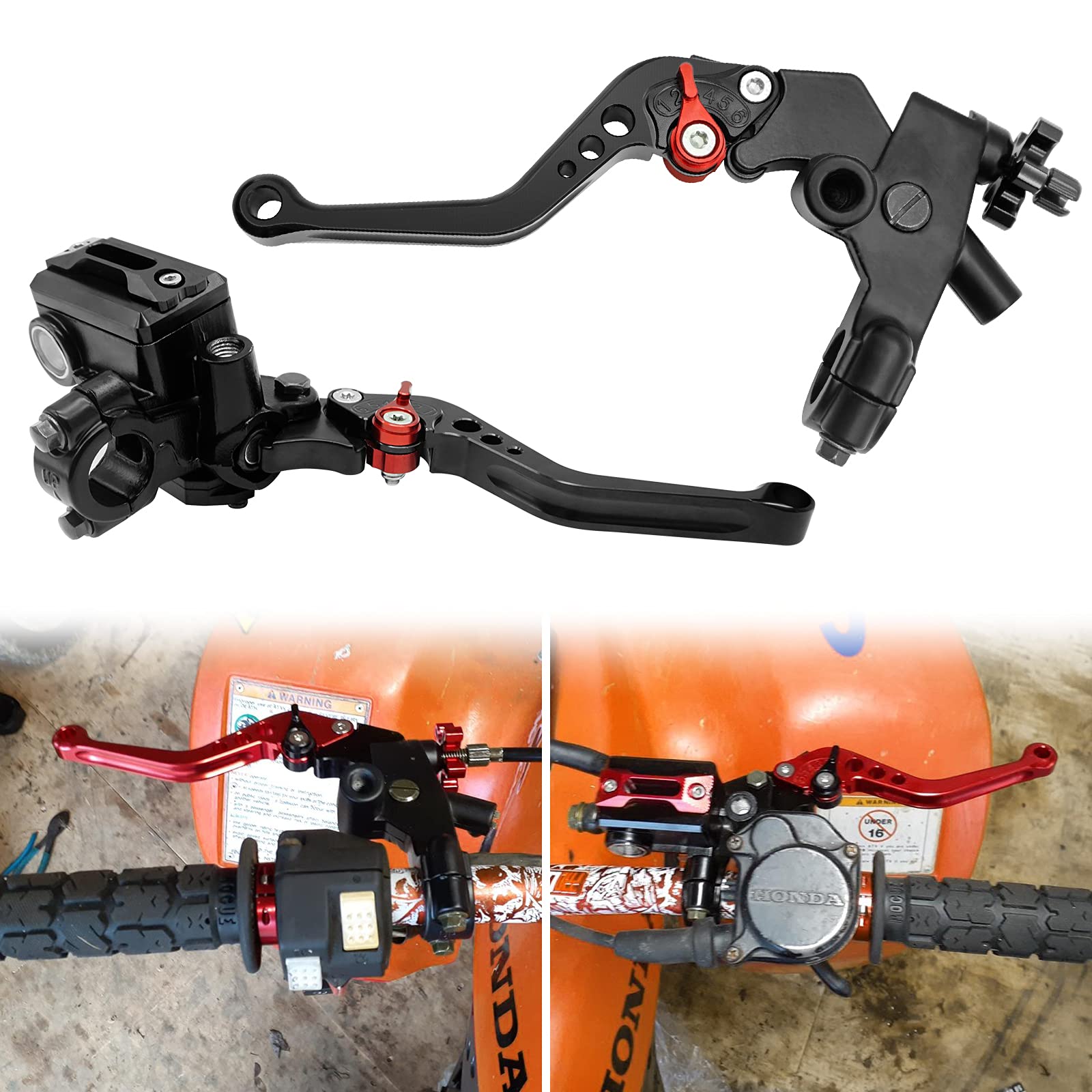 Javik Updated Universal Bike 7/8'' 22Mm Handlebar Brake Master Cylinder Clutch Lever Set Compatible With Motorcycle Honda Kawasa