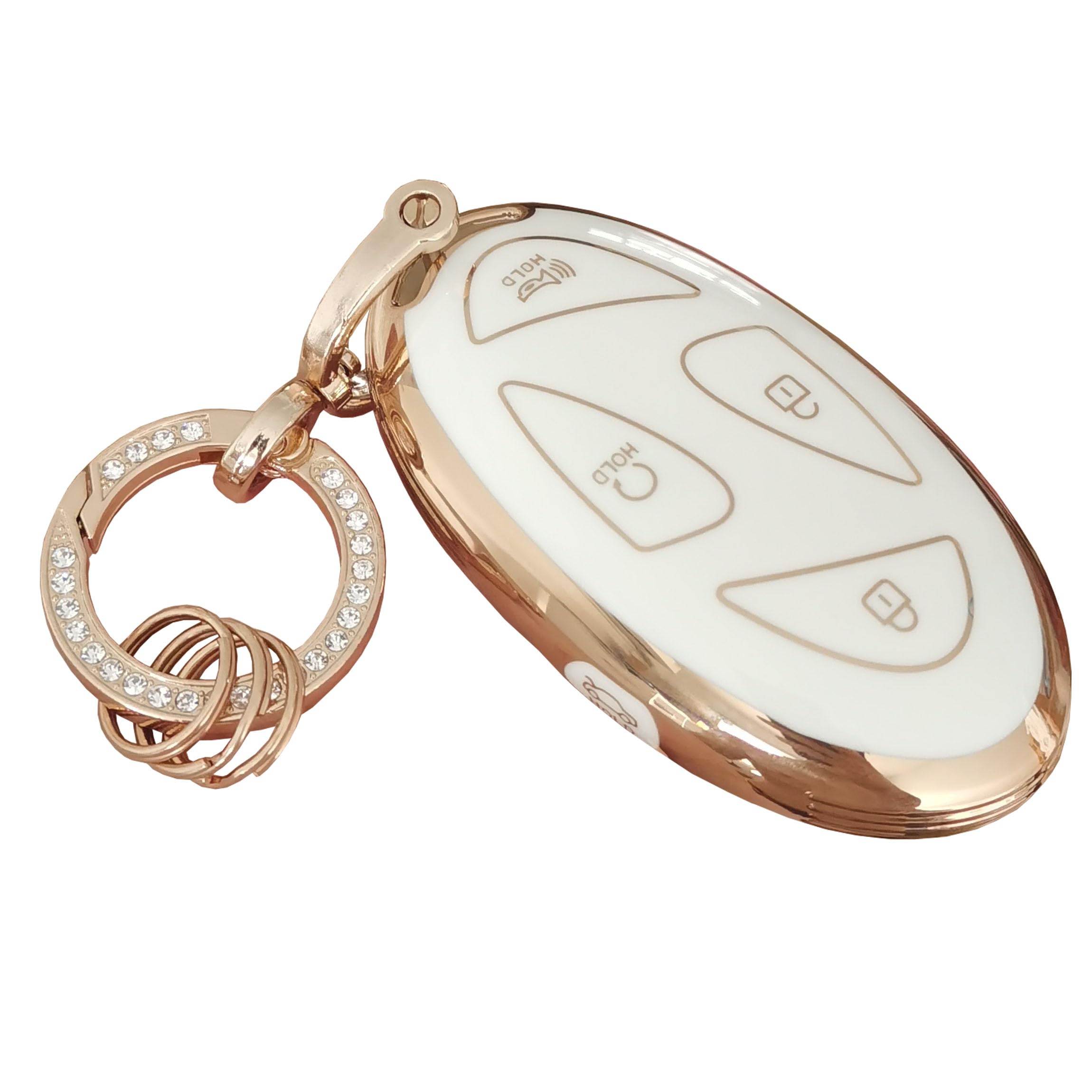 Wenheni For Hyundai Key Fob Cover Key Fob Shell With Bling Keychain Fit For Hyundai  Ioniq  6  Grandeur  Gn7  Kona  2023 2024 Sm