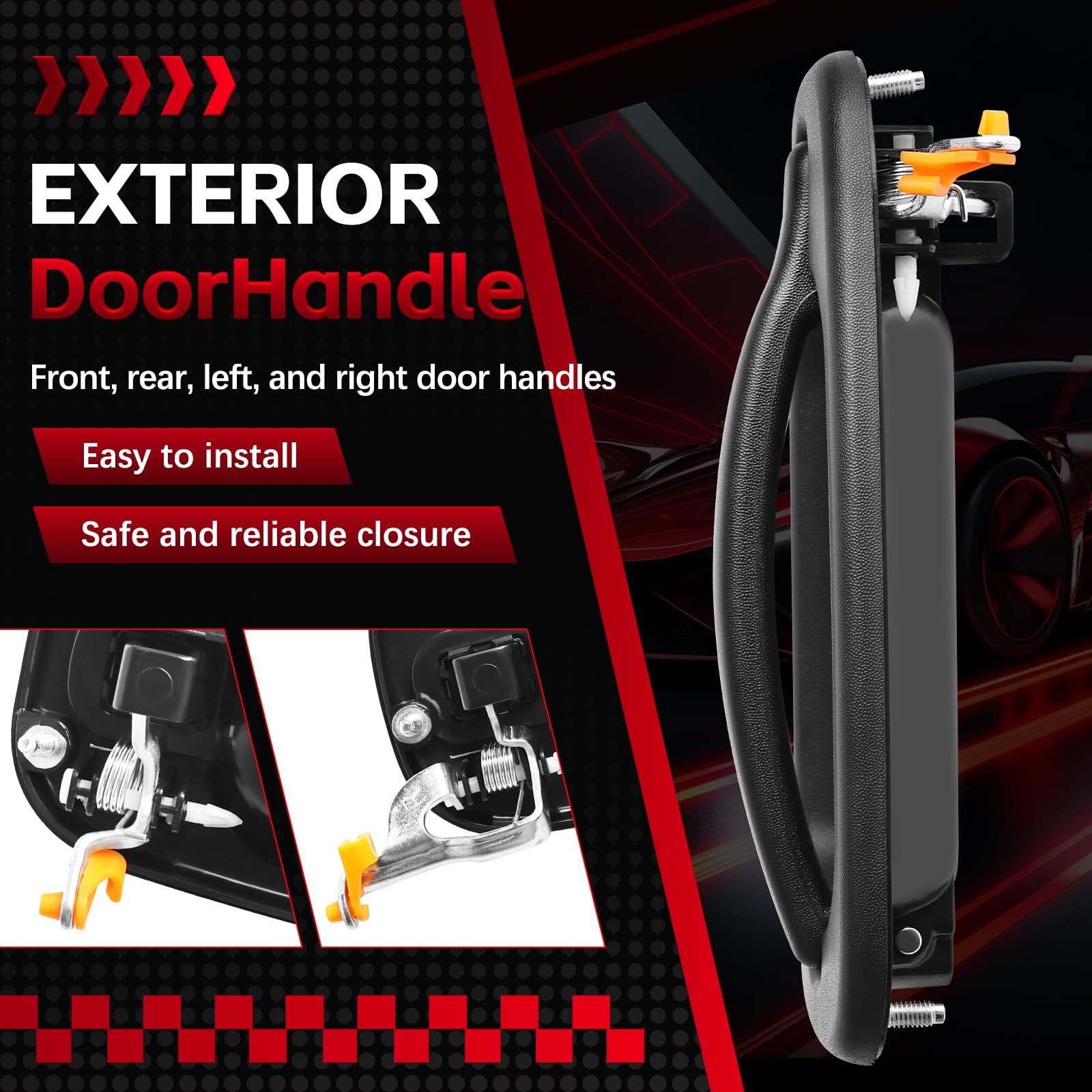 Faersi Exterior Door Handle Set,Exterior Door Handle Front/Rear Driver&Passenger Side,Available For 1999-2007 Chevy Silverado Av