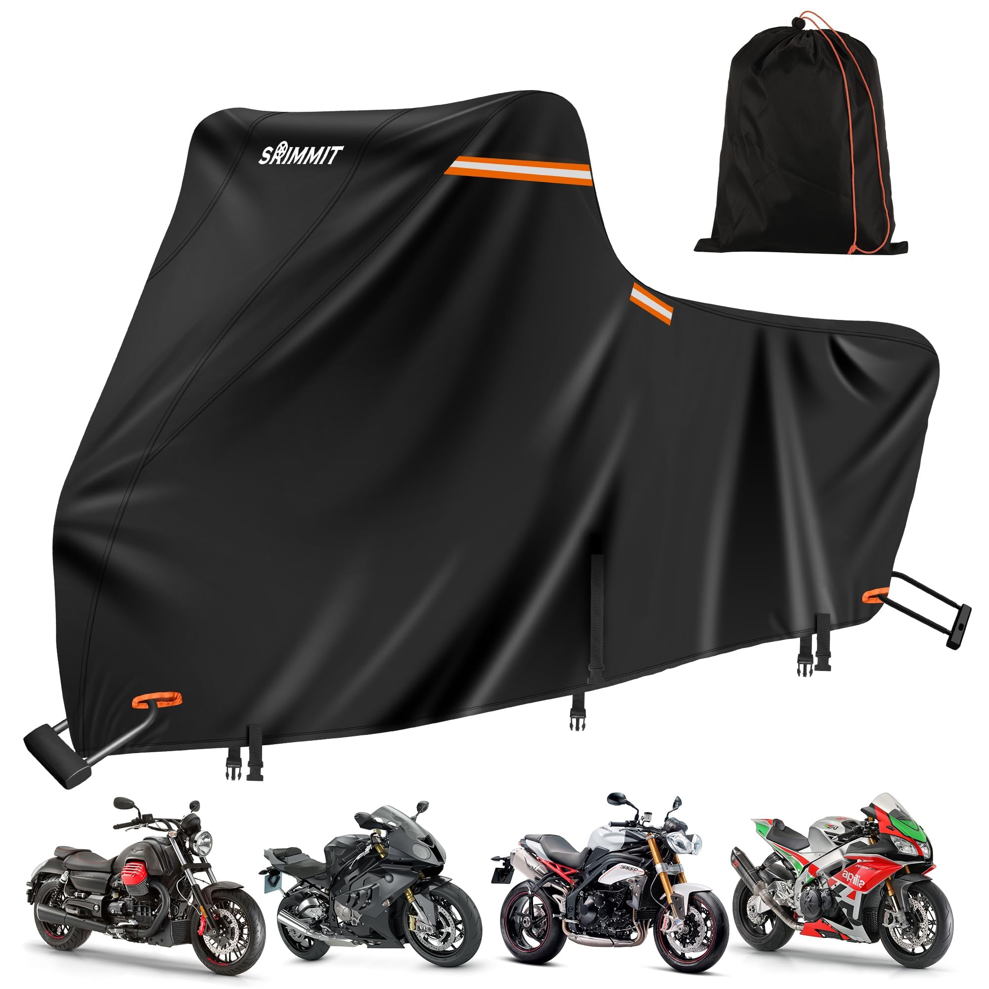 Motorcycle Cover 420D Heavy Duty For Touring Models Harley Davidson Road King,Waterproof Outdoor Rain Uv Dust Proof (1Xl)