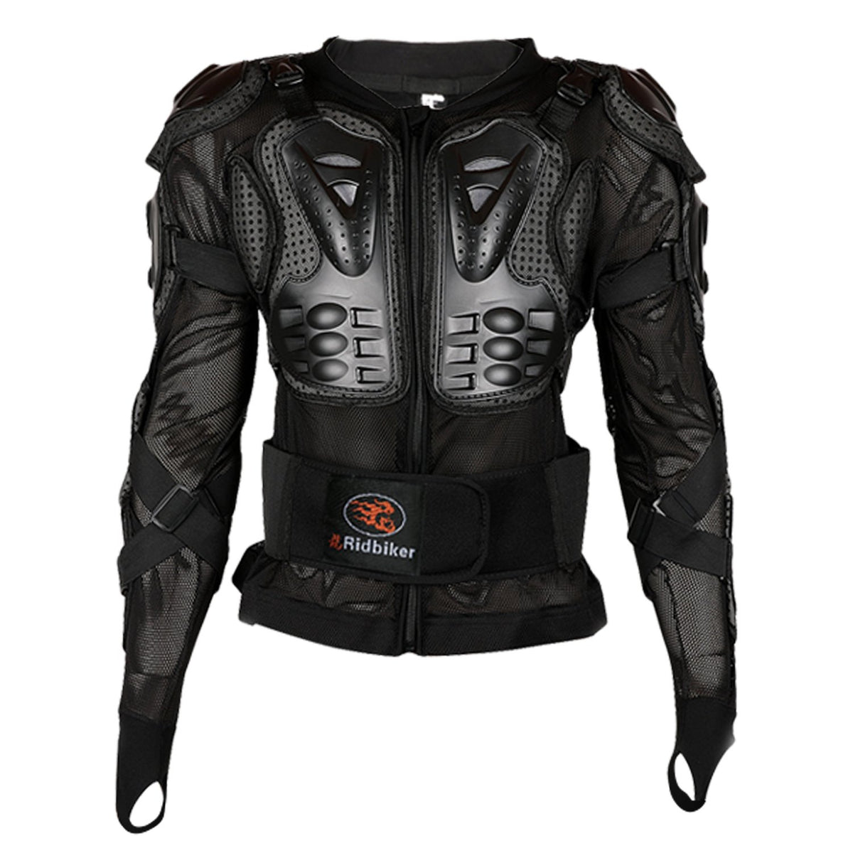 Ridbiker Motorcycle Full Body Armor Protector Removable Racing Jacket Motocross Spine Chest Motocross Protective Shirt (Black, S