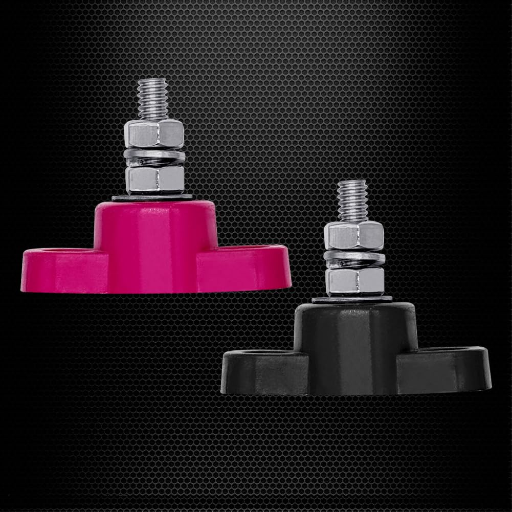 Ampper 1/4'' Single Stud Battery Junction Posts Block, Heavy Duty Power And Ground Junction Block Power Distribution Studs Termi