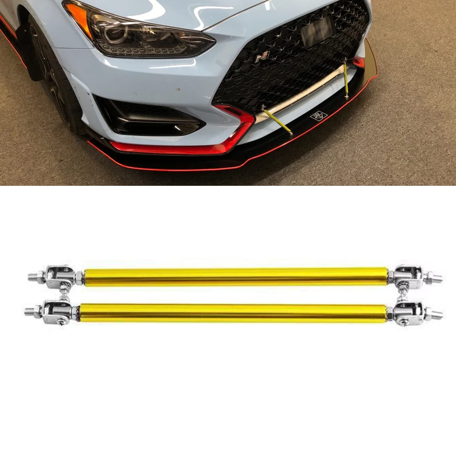 Xotic Tech 2Pc Adjustable 8''-11'' Front Bumper Lip Splitter Diffuser Strut Rod Tie Bars Splitter Support Rods Compatible With M