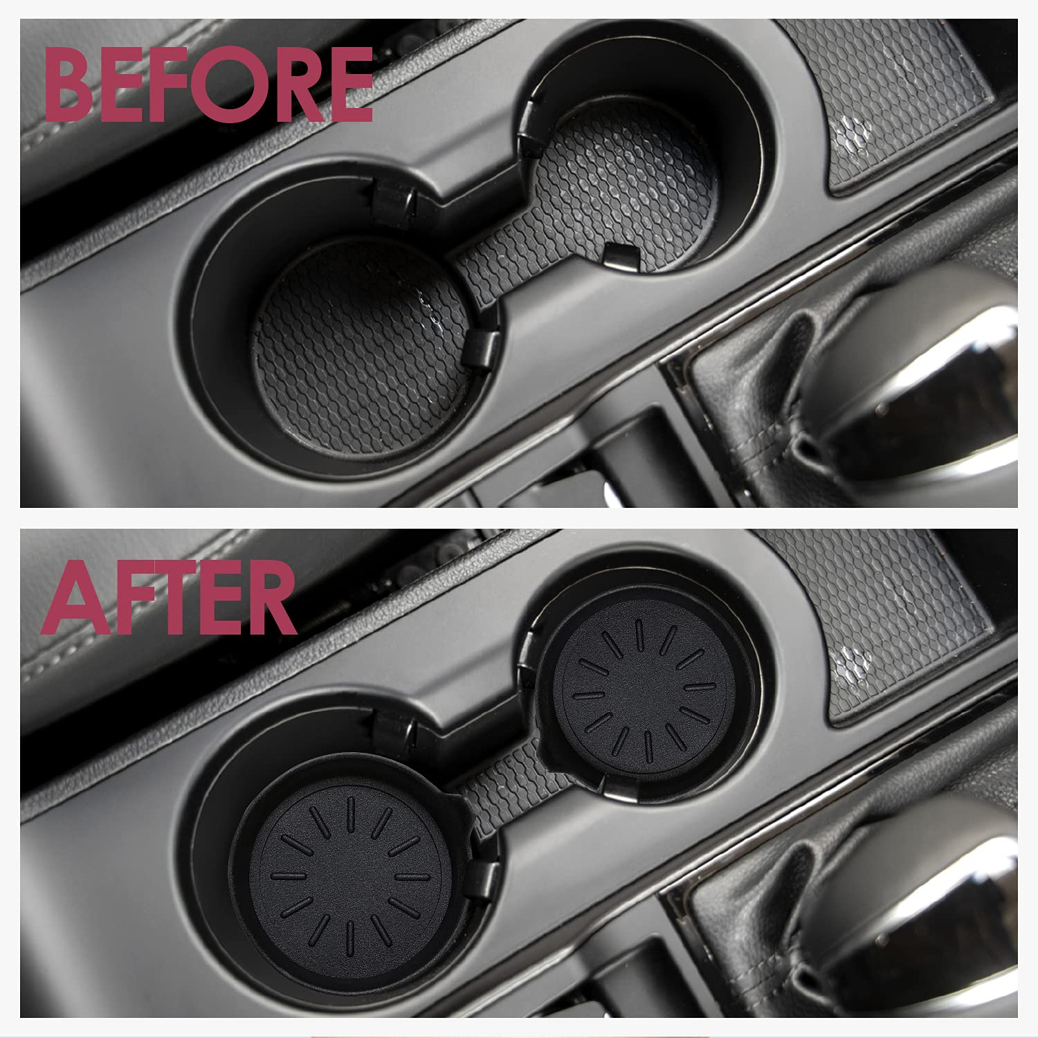 Leoray Car Coasters For Cup Holder Silicone Car Cup Holder Coasters (4 Pack Original)