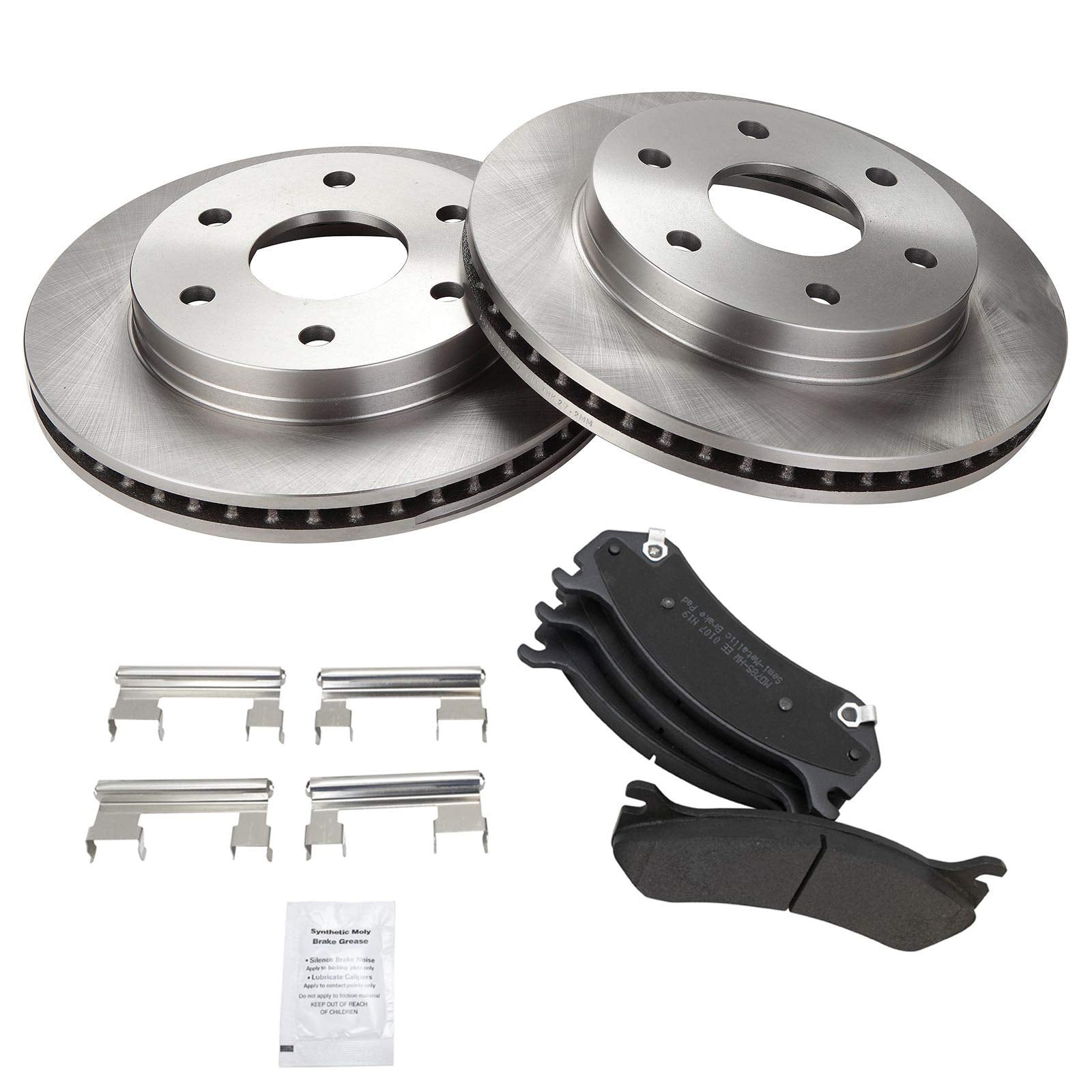 Trq Front Metallic Brake Pad & Rotor Kit Compatible With Chevy Gmc Suv Pickup Truck