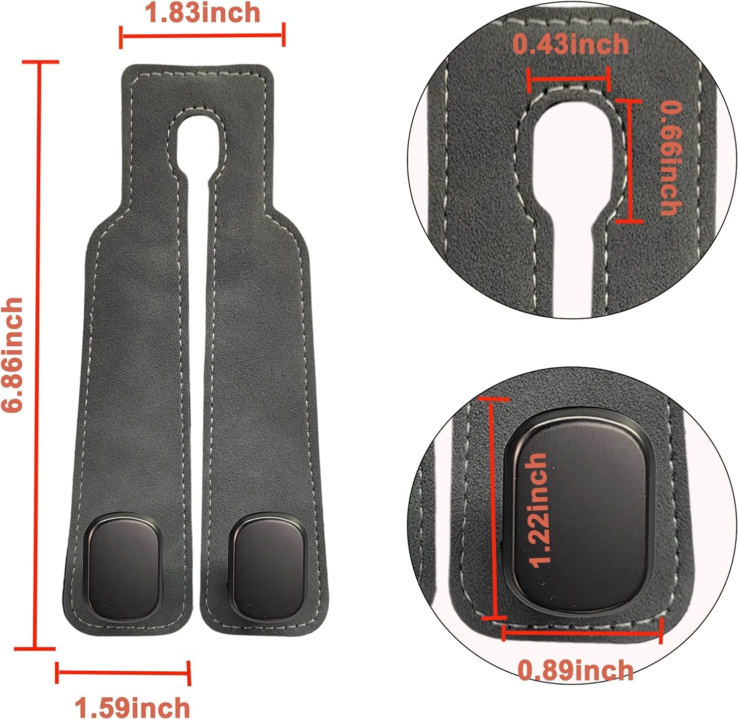 Amelity Car Back Seat Headrest Hooks, Car Hooks For Purses And Bags Cute, Purses Holder For Car, Car Seat Back Double Hooks (Gre