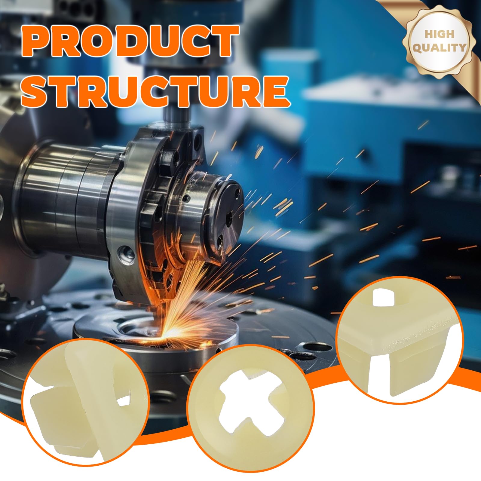 Goamotors 50 Pcs License Plate Nylon Screw Inserts, Nylon Trim Nut, Grommet Nut, Nylon License Plate Fasteners Compatible With C