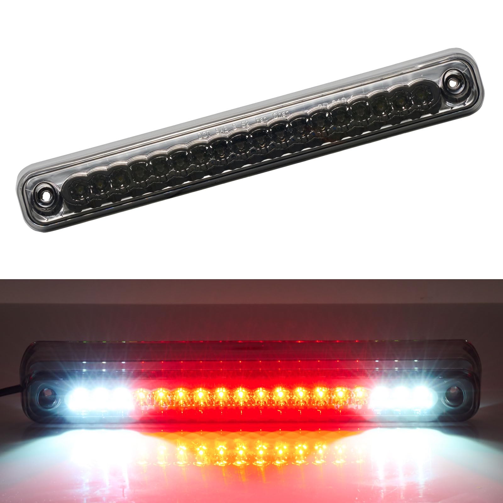Cxdar Third 3Rd Brake Light Led For 1988-1999 Chevy/Gmc C1500 C2500 K1500 K2500 Silverado Blazer, High Mount Rear Brake Lights A