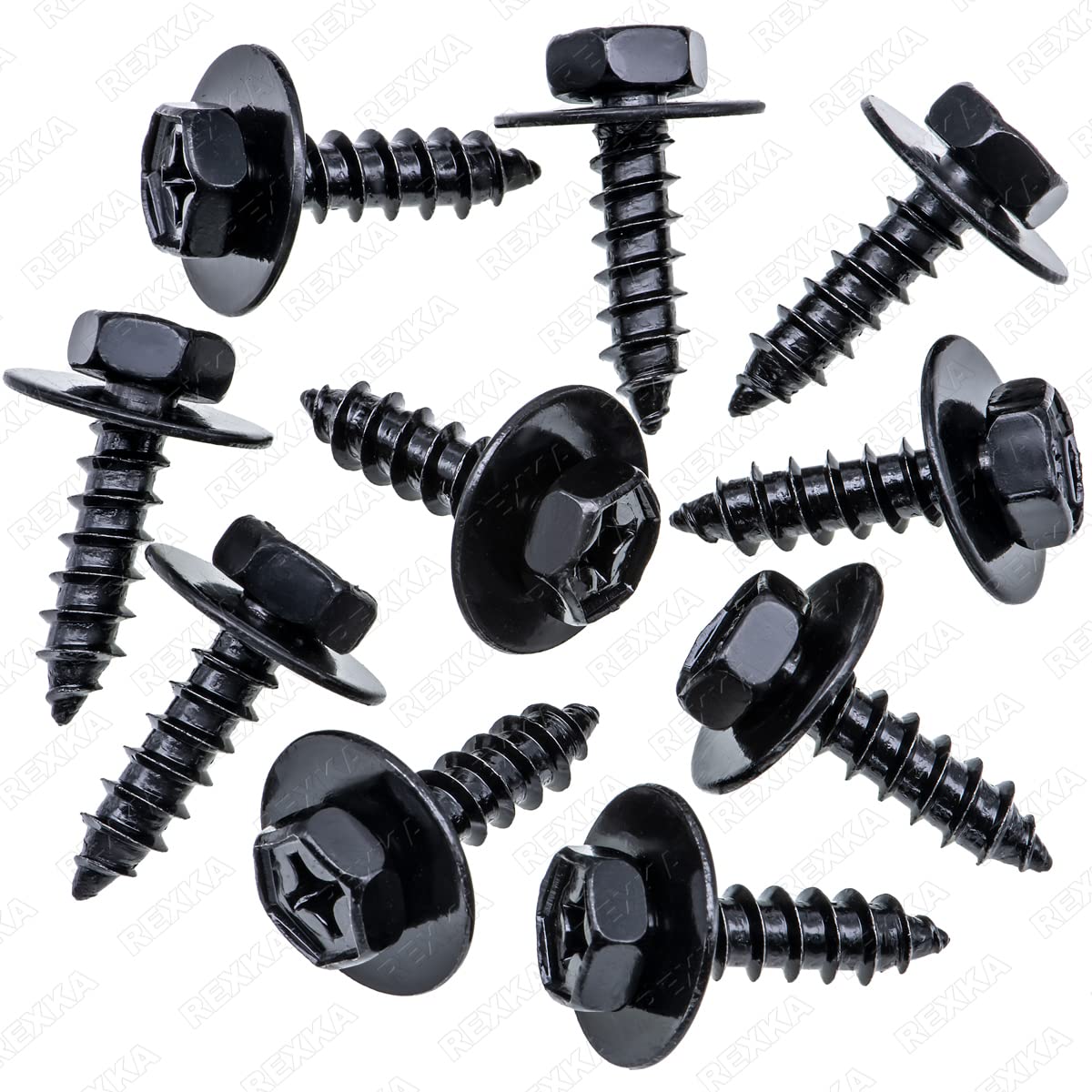 Rexka 10Pcs Fender Liner Bumper Cover Splash Shield Rocker Moulding Screw Bolt Compatible With Toyota Lexus 90159-60477