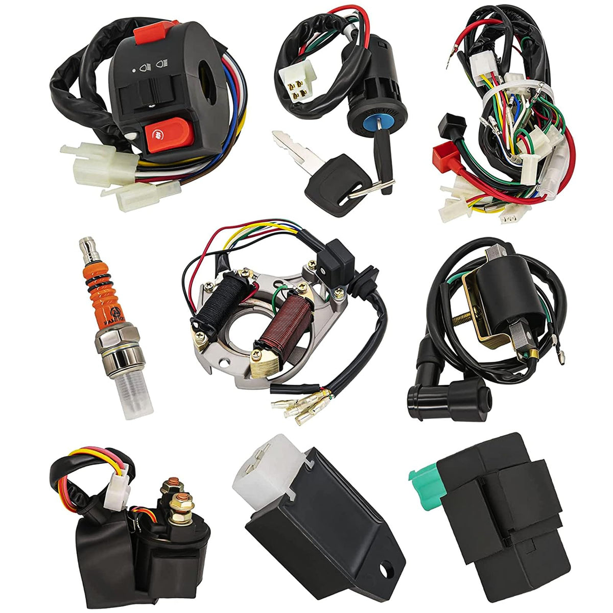 Complete Electrics Stator Coil Cdi Wiring Harness - Endxedo Complete Wiring Harness Kit For 4 Stroke Atv Klx 50Cc 70Cc 110Cc 125Cc Quad Atv Bike Wire Harness