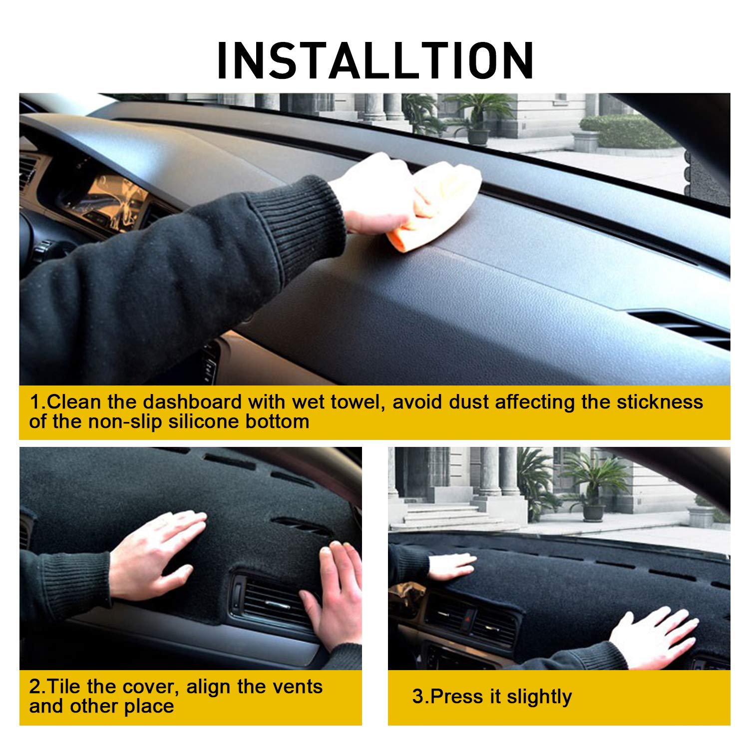 Remoch For Toyota Camry Accessories 2024 2023 2022 2021 2020 2019 2018 Dash Cover Dashboard Cover Mat Custom Fit Center Console Cover Sunshield Protector Pad(Gray)