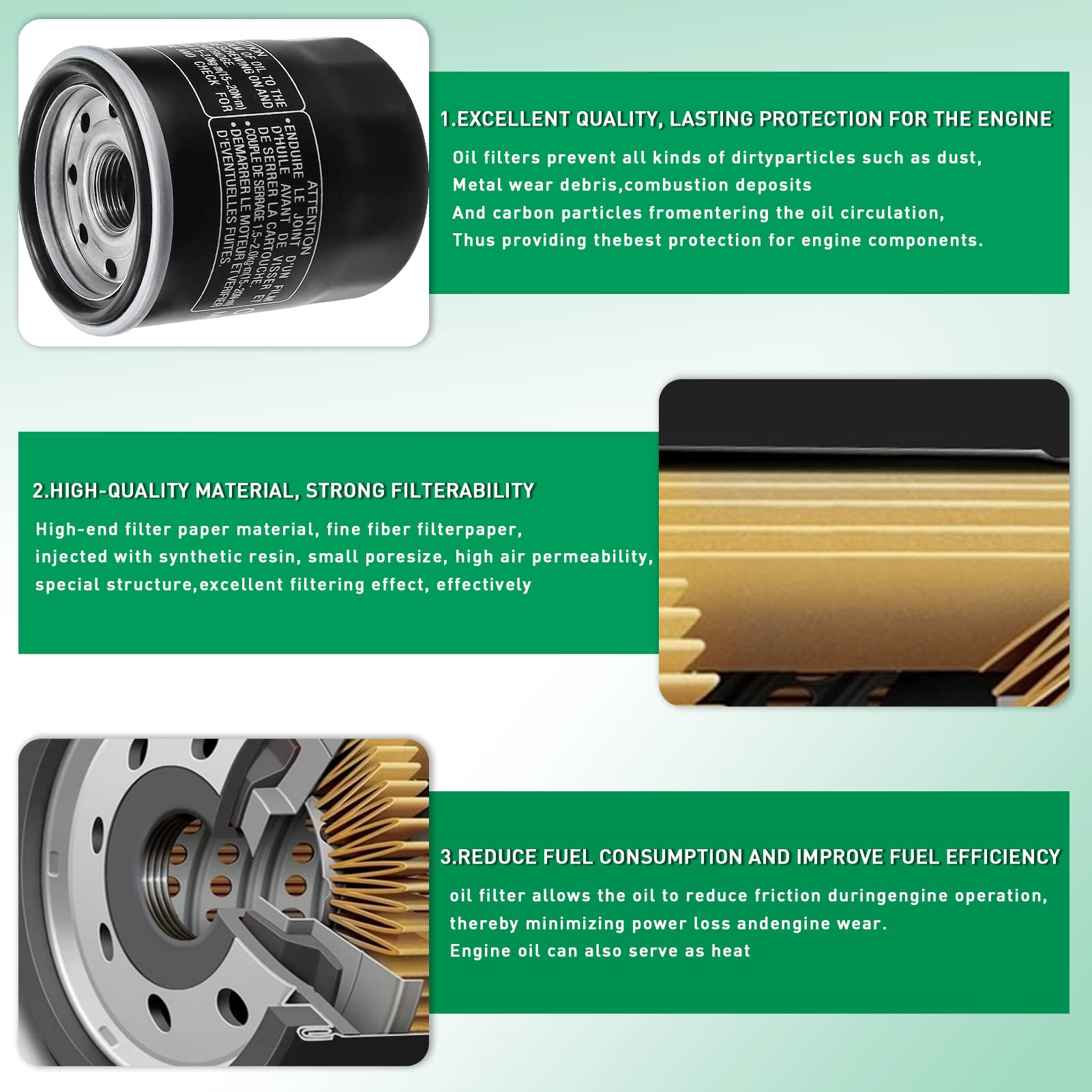 Cyleto Oil Filter For Yamaha Yfm660 Grizzly 660 2002 2003 / Yfm 660 Grizzly Auto 4X4 2004 2005 2006