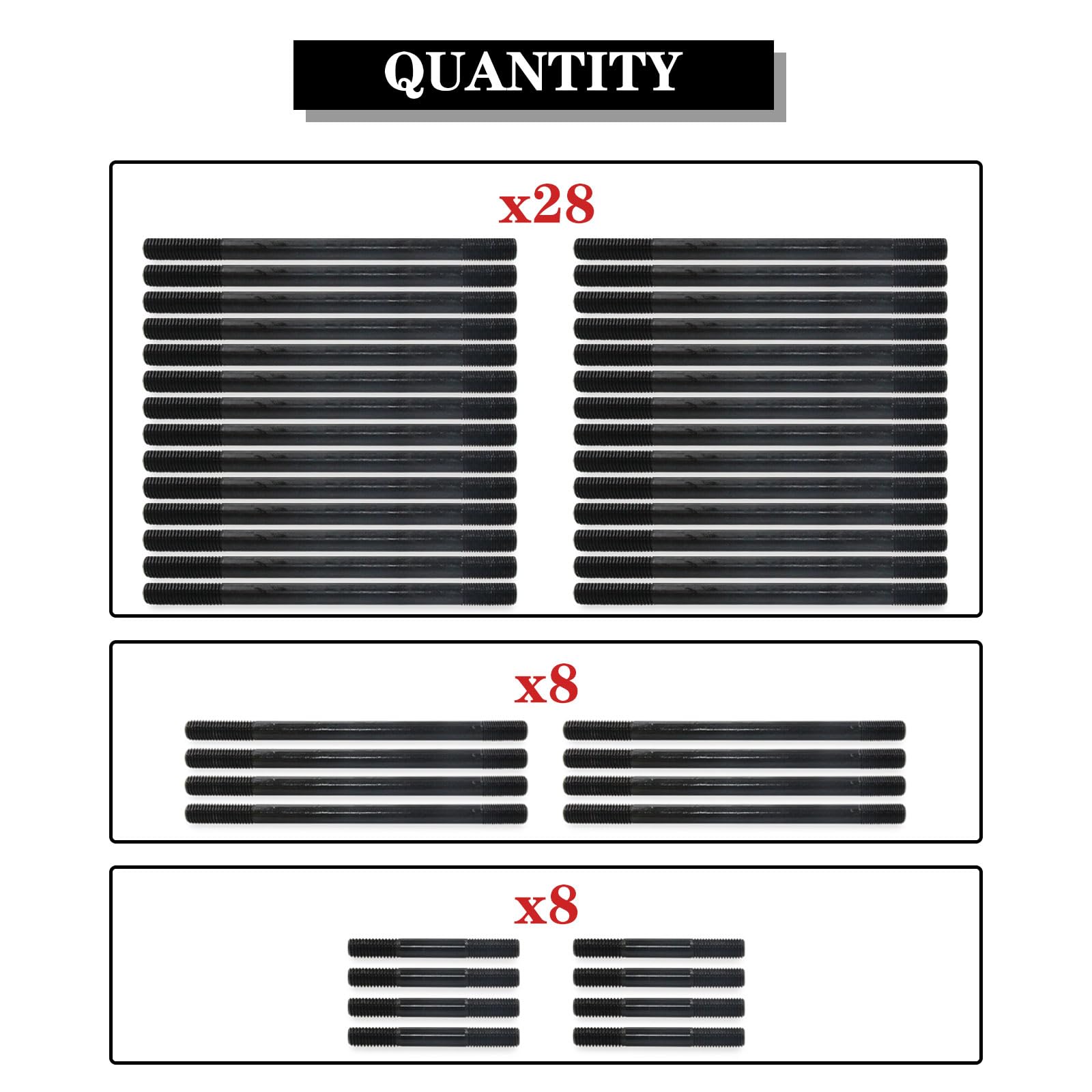 Qghauc Head Stud Replacement Kit Fits For Ford 6.7L 2011-2019 Powerstroke Models-220000 Psi