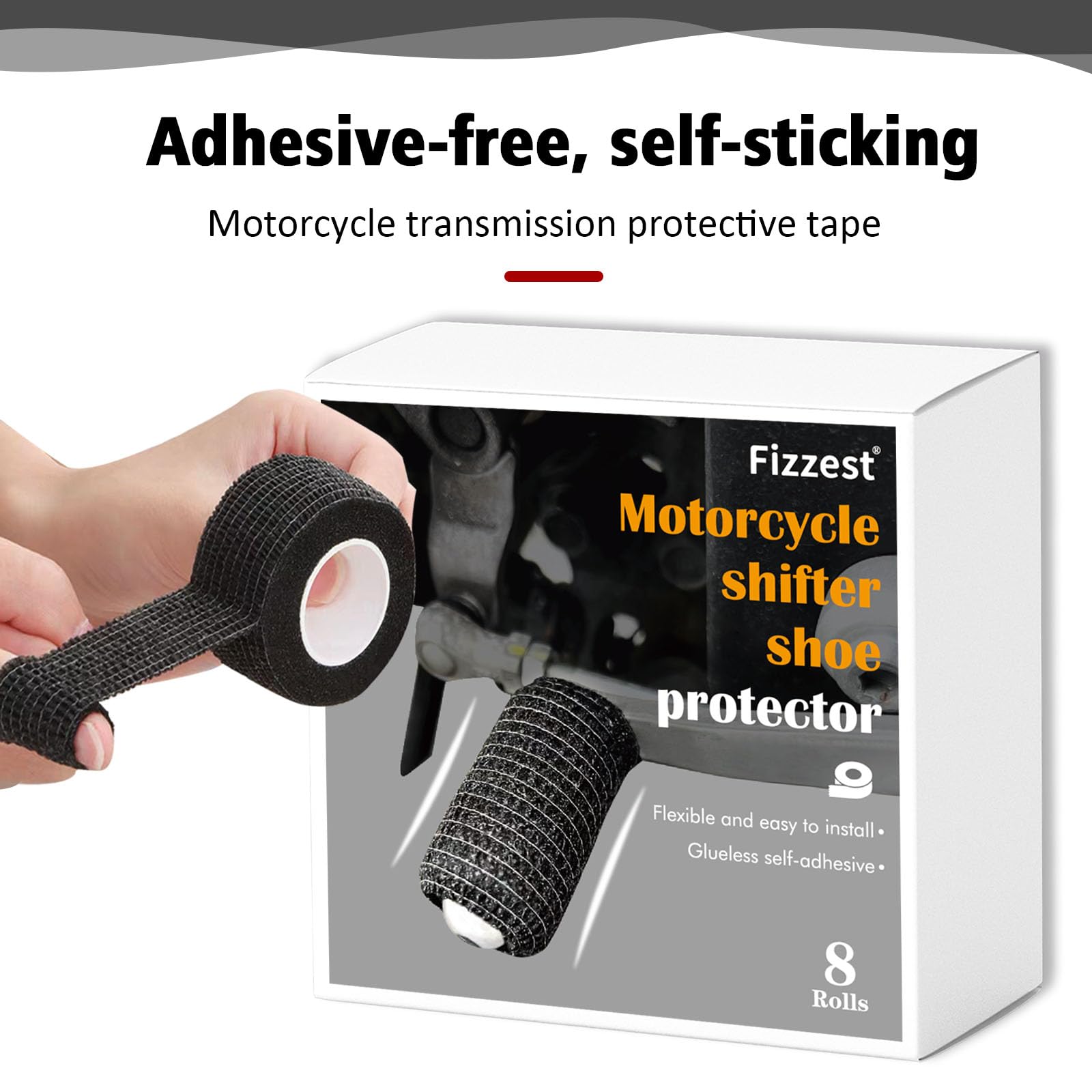 Fizzest Motorcycle Shifter Shoe Protector,Motorcycle Gear Shift Cover Guard,Contains 8 Rolls