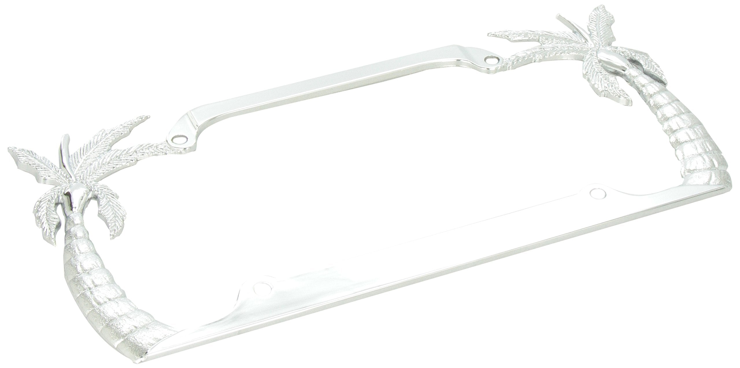 Bully Wl104-C Chrome Palm Tree Novelty License Plate Frame Holder Front Or Back Bumper Shows Car Tags - Exterior Accessories For