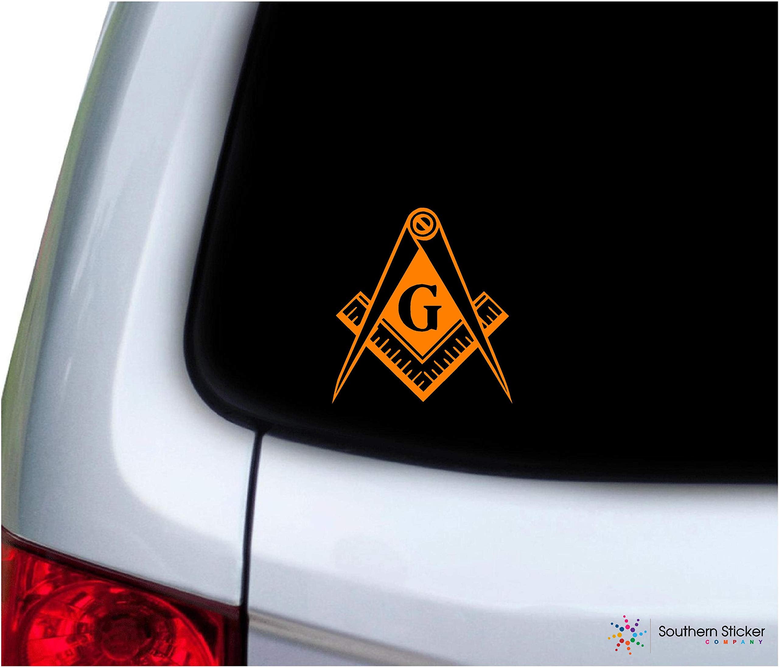 Southern Sticker Company Freemason Masonic Lodge Symbol 3.9X4.2 Inches Size Laptop Car Window Truck - Made And Shipped In Usa (O