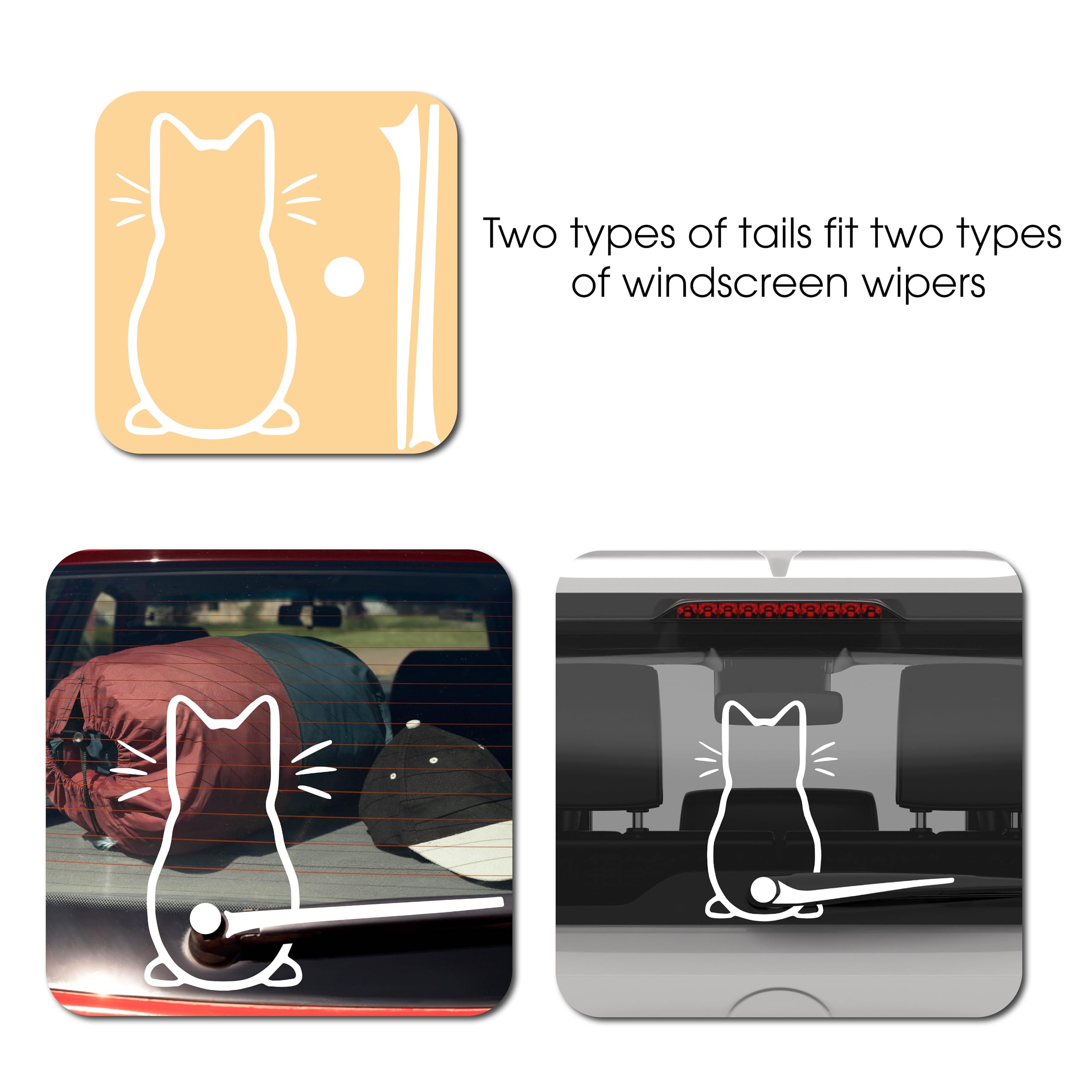 Cute Cat Car Windshield Wiper Vinyl Art Sticker Decor Lovely Animal Cat Mural Art Decal For Car Window Loptop Decoration