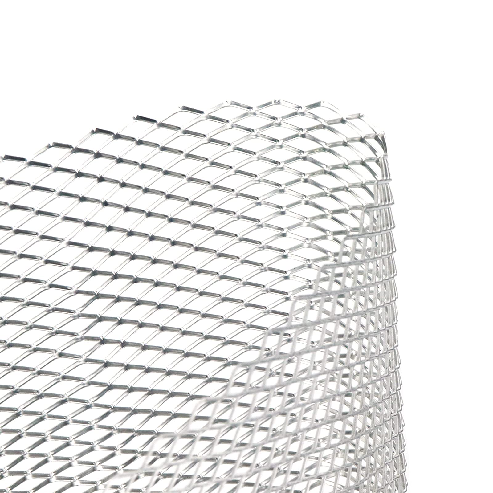 Modengzhe 40 X 13 Inch Car Grill Mesh Sheet, Silver Colored Aluminum Alloy Multifunctional Grille Mesh Roll, 6 X 12 Mm Rhombic-S