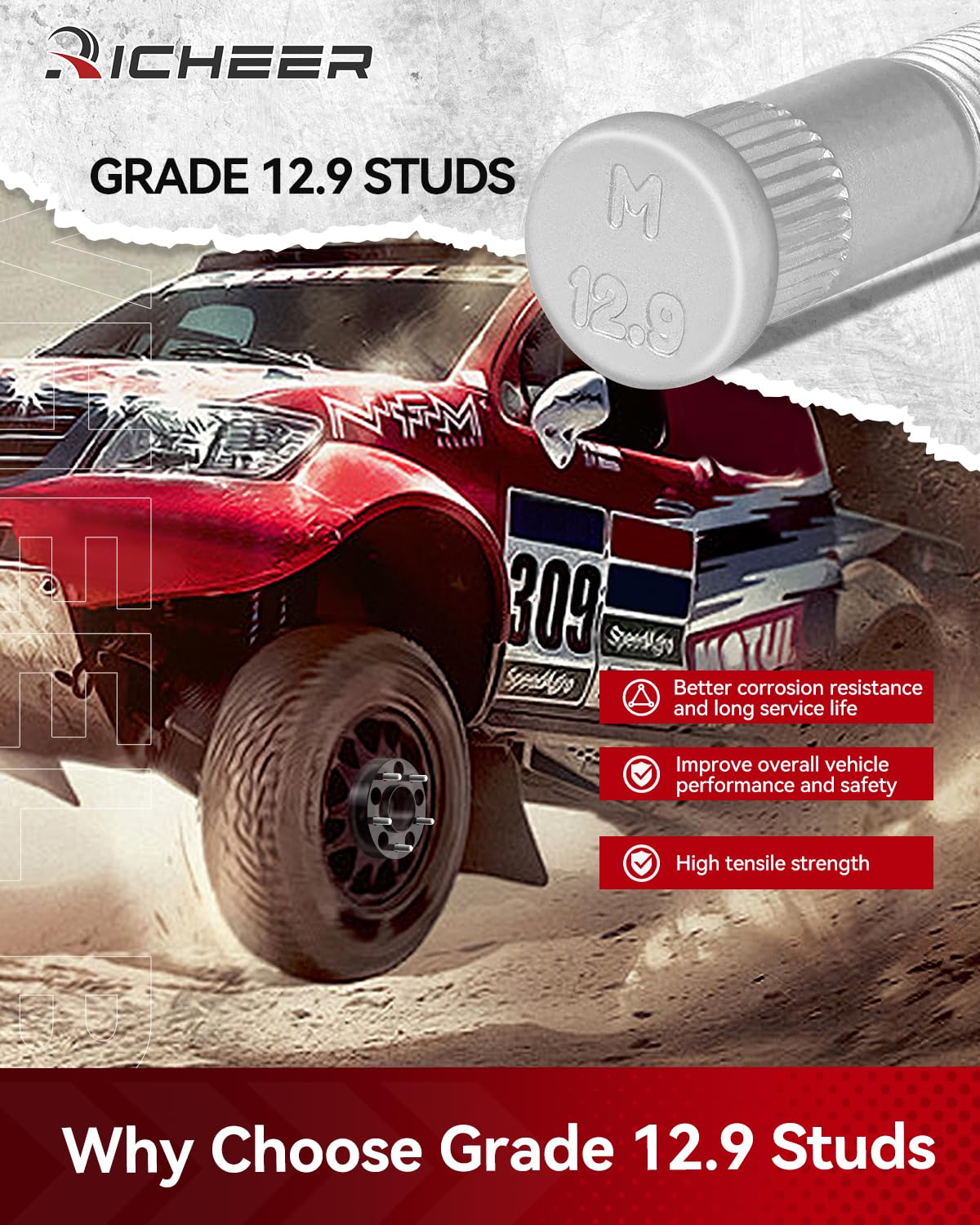 Richeer 5X4.5 Wheel Spacers Compatible With Tj Xj Yj Kj Kk Zj, 4Pcs 2 Inch 5X114.3Mm Wheel Spacer With 1/2-20 Studs & 82.5 Mm Center Bore 5 Lug Wheel Spacers For Explorer Ranger Mustang