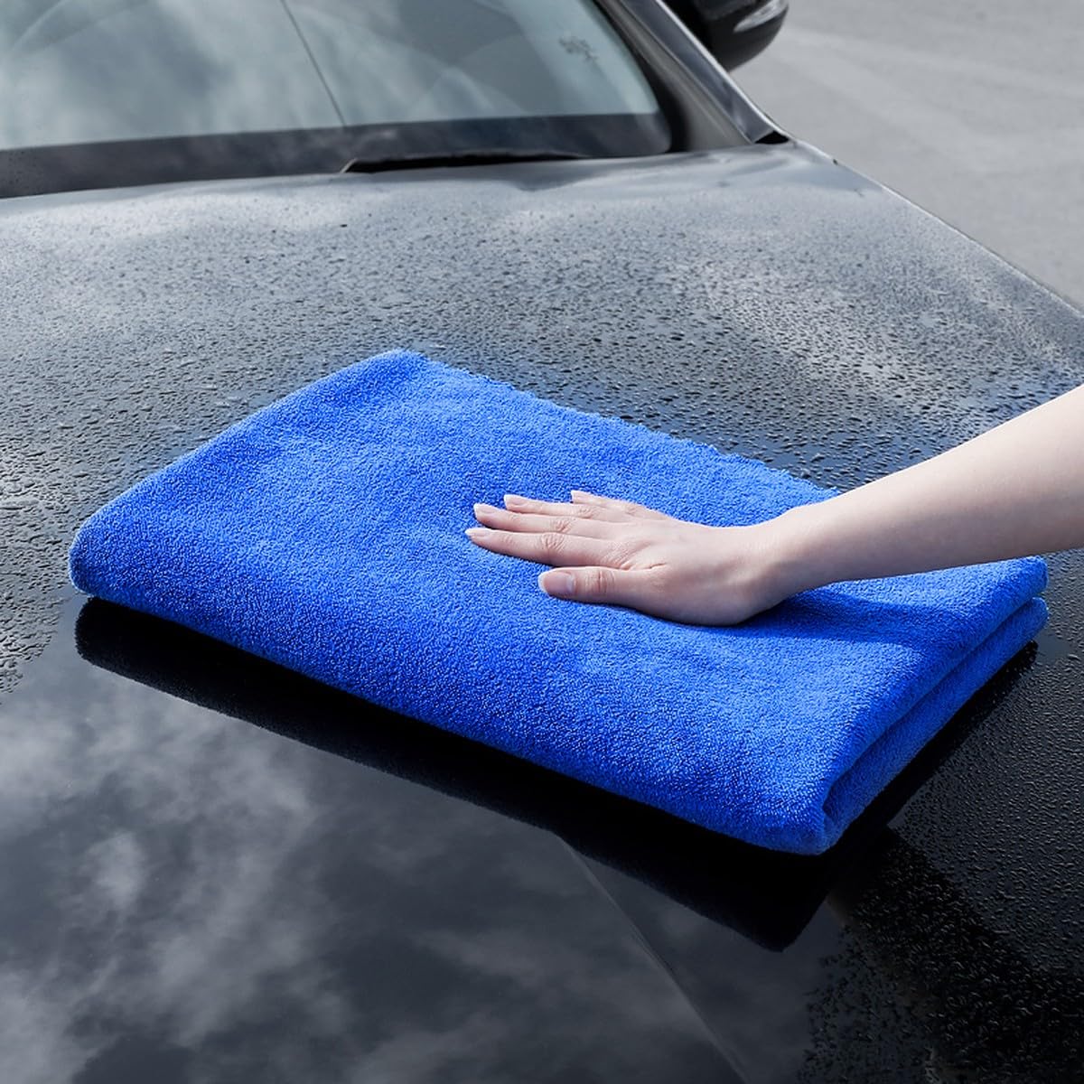 wolpin Microfibre Car Cloth 3 Pcs (30 x 30 cm) 500 GSM, Thick Plush Lint & StreakFree Multipurpose DoubleSided Cloths Automoti