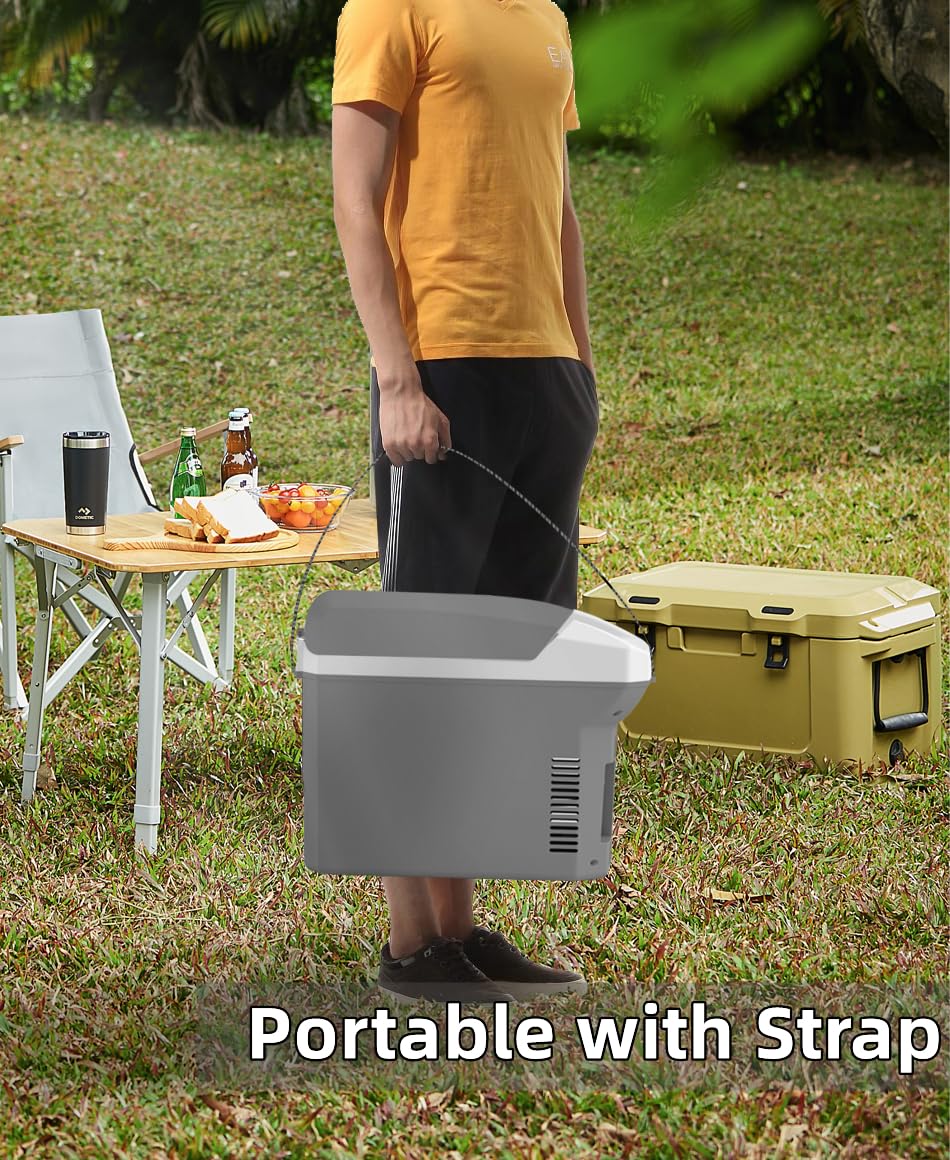 TREFAN 8 Liter/Quart Electric Car Cooler & Warmer 12v Plug in Cooler with AC/DC Car Mini Fridge Portable Electric Cooler for Car