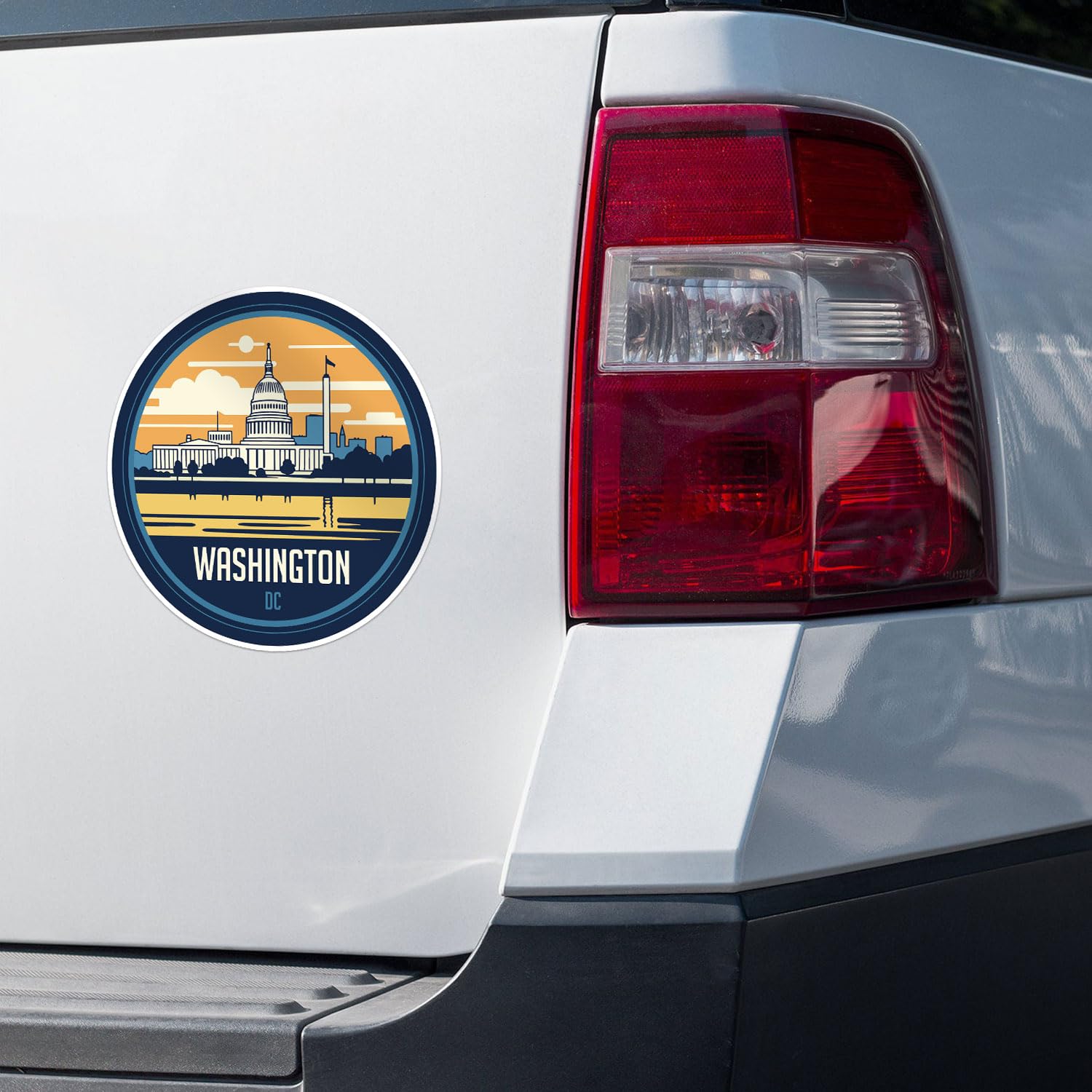 Washington City Sticker - Waterproof Vinyl Decal for Car Bumper, Laptop, Water Bottle, Wall, and Window, Size - 3'' Longer Side