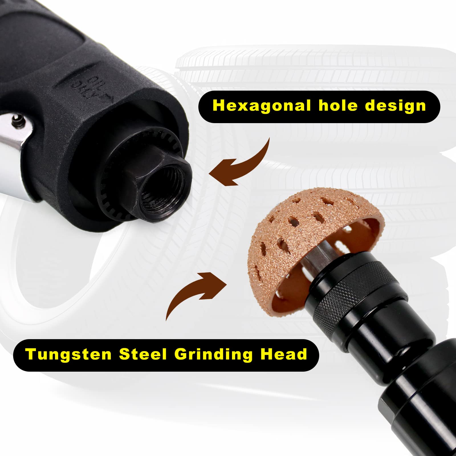 Ryanstar Racing 2500Rpm Low Speed Air Tire Buffer Tire Repair Kit Polishing Cleaning Tool Pneumatic Automatic Buffing Wheel Mach