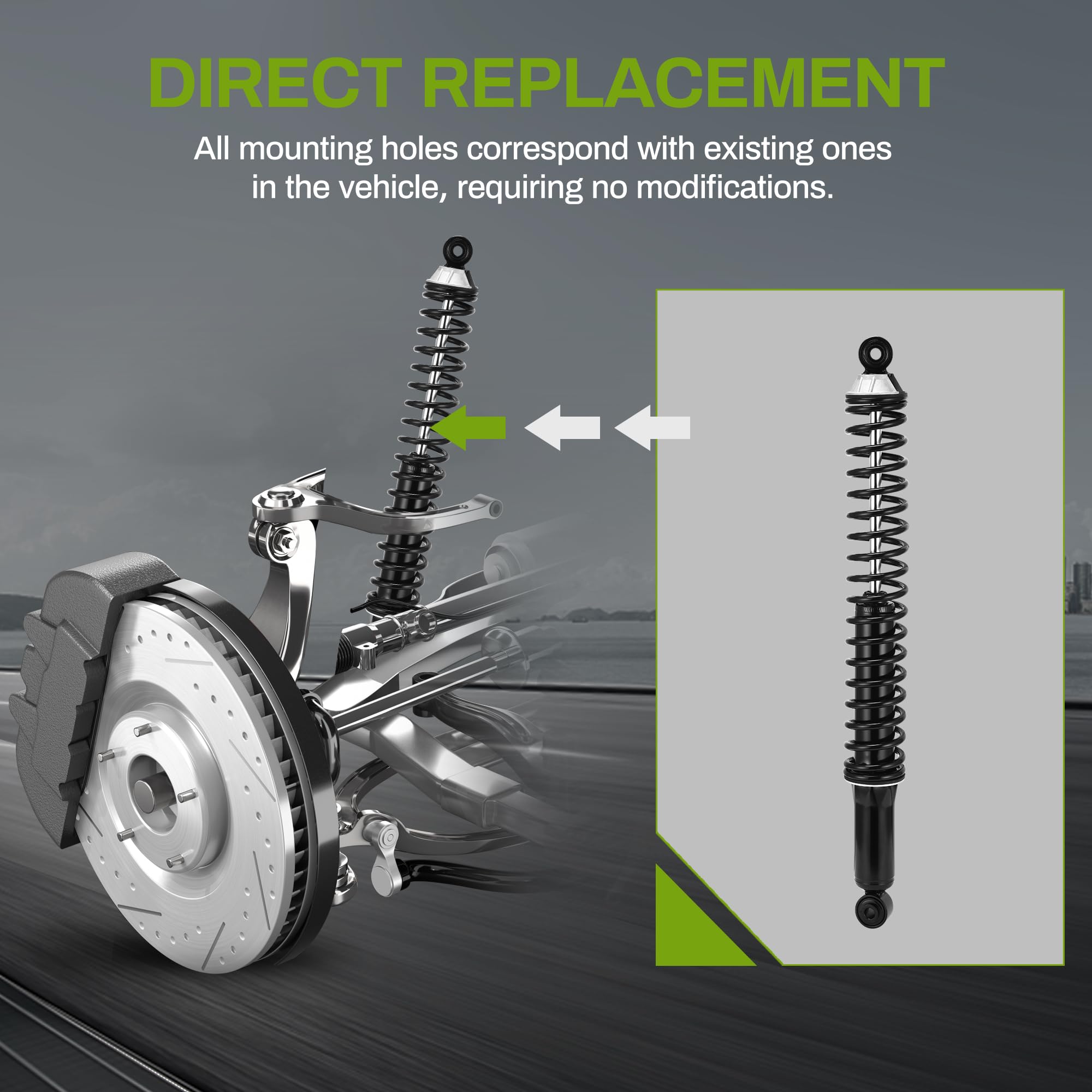 Autosaver88 Rear Load Shocks And Strut Compatible With 2004-2008 Ford F-150 F150