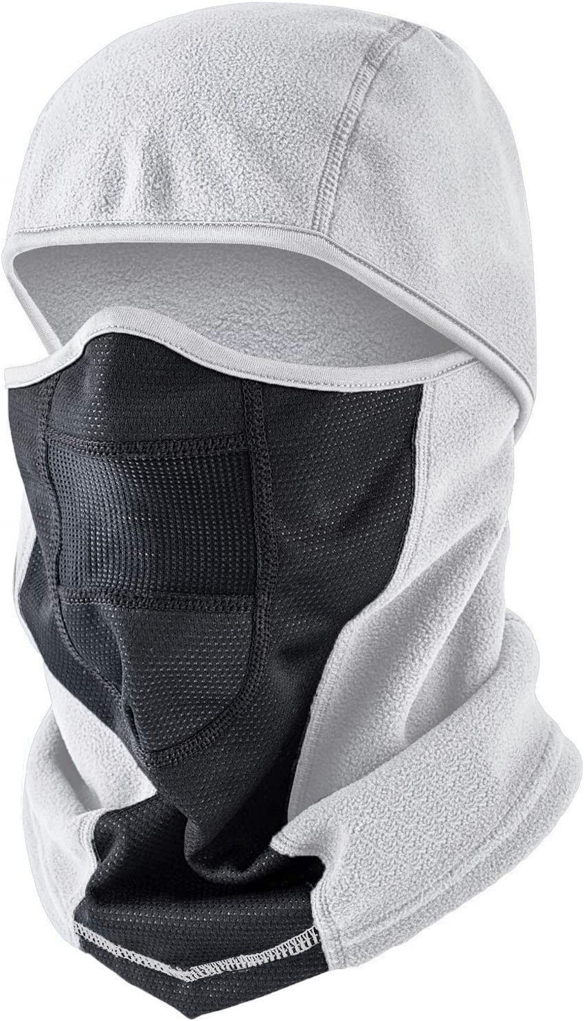 Therma Pro Balaclava Ski Mask Winter Fleece Thermal Face Cover For Men Women Breathable Skiing Motorcycle & Snowboarding, White, Small