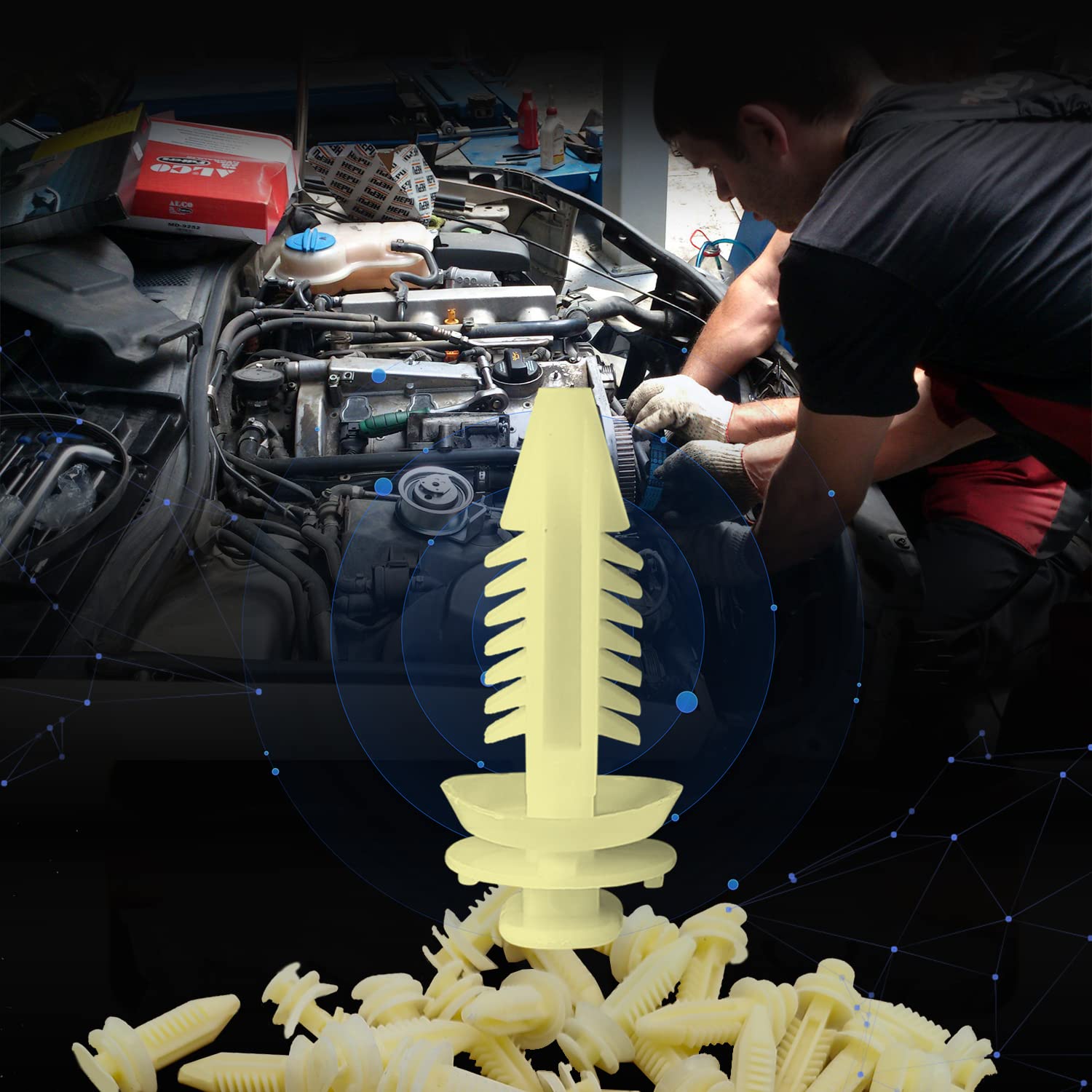 Rydowenna 50Pcs Door Trim Panel Retainers Clips Compatible With Gm Suv Pickup Truck Chevy 15545202 White