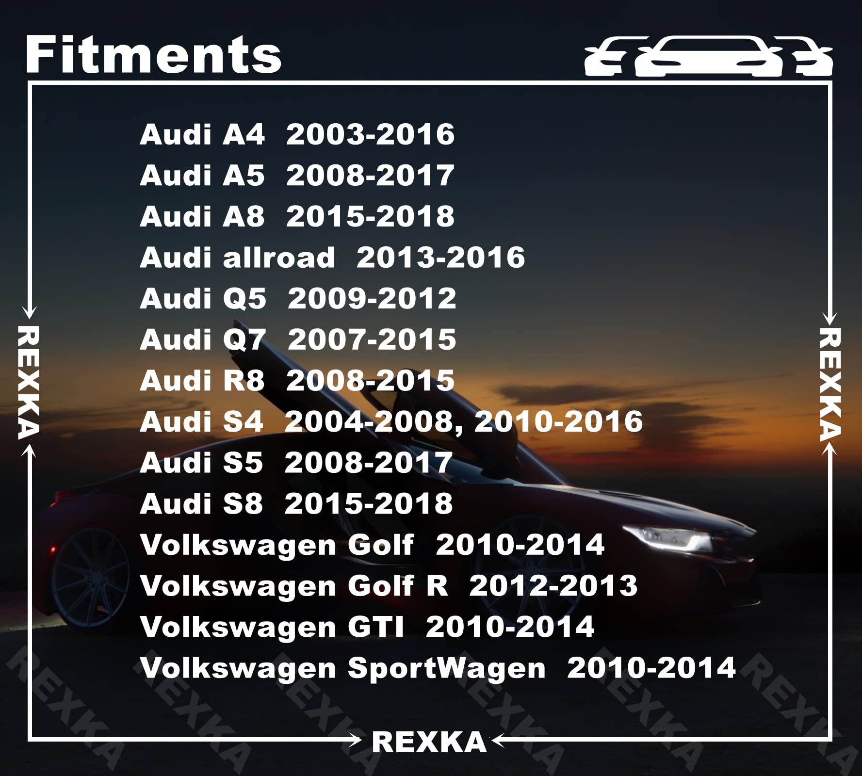 Rexka 20Pcs Bumper Cover Fender Headlamp Assembly Bolt Screw Compatible With N90683302 Audi Volkswagon