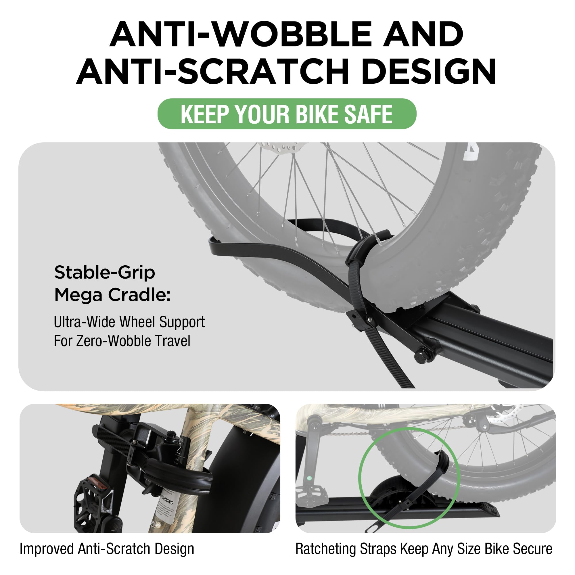 YOUNG ELECTRIC 100LBS. Capacity Aluminum 1-Ebike Rack for Bicycles and Electric Bikes, fits Car SUV Van RV and Trailer with 2''