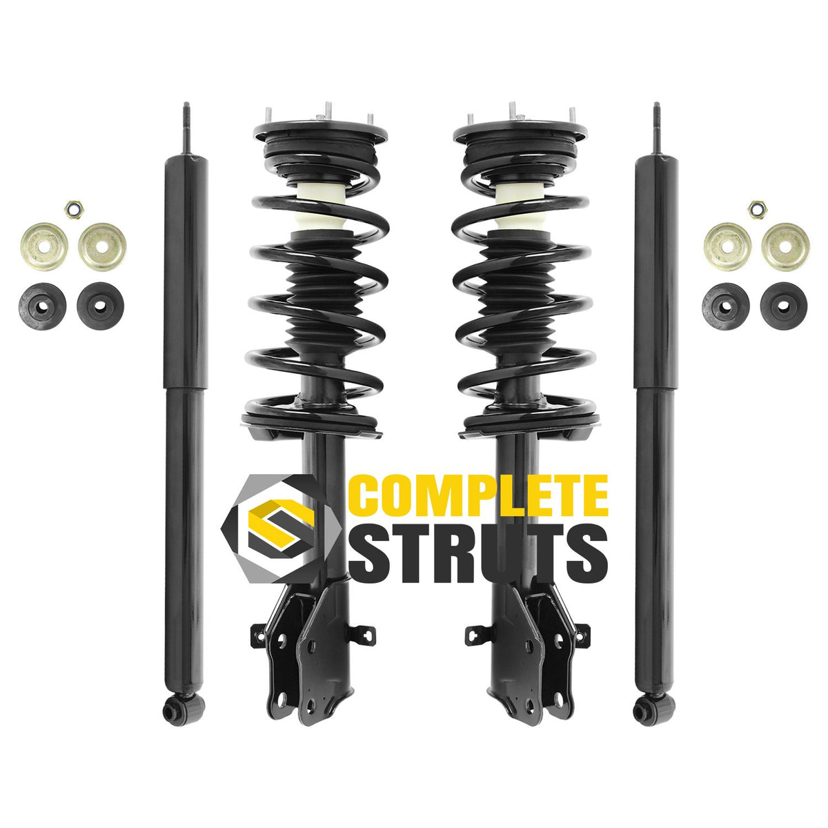 COMPLETESTRUTS - Front Complete Strut Assemblies with Coil Springs and Rear Shock Absorbers Replacement for 2007-2010 Ford Edge 