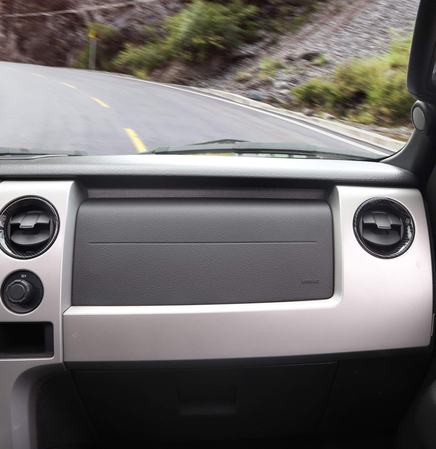 Voodonala For Ford F150 Air Conditioner Vent Outlet Frame Cover Trim For F150 2009-2014 (Carbon Fiber)