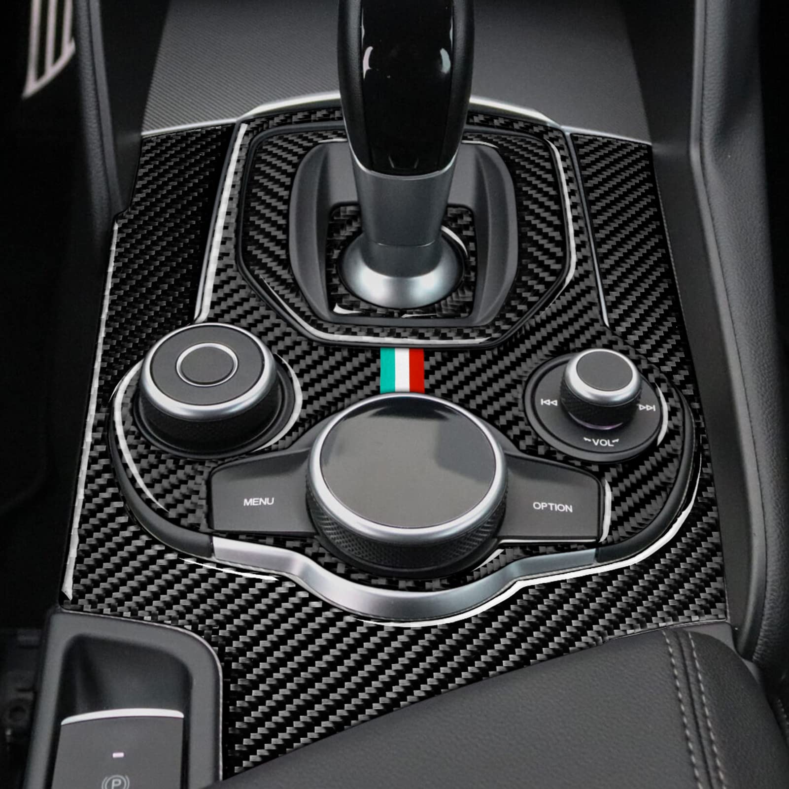 Car Gear Shift Cover Sticker Carbon Fiber Decal Trim Center Console Panel Trim Wrap Fits For Alfa Romeo Giulia 2016 2017 2018 20