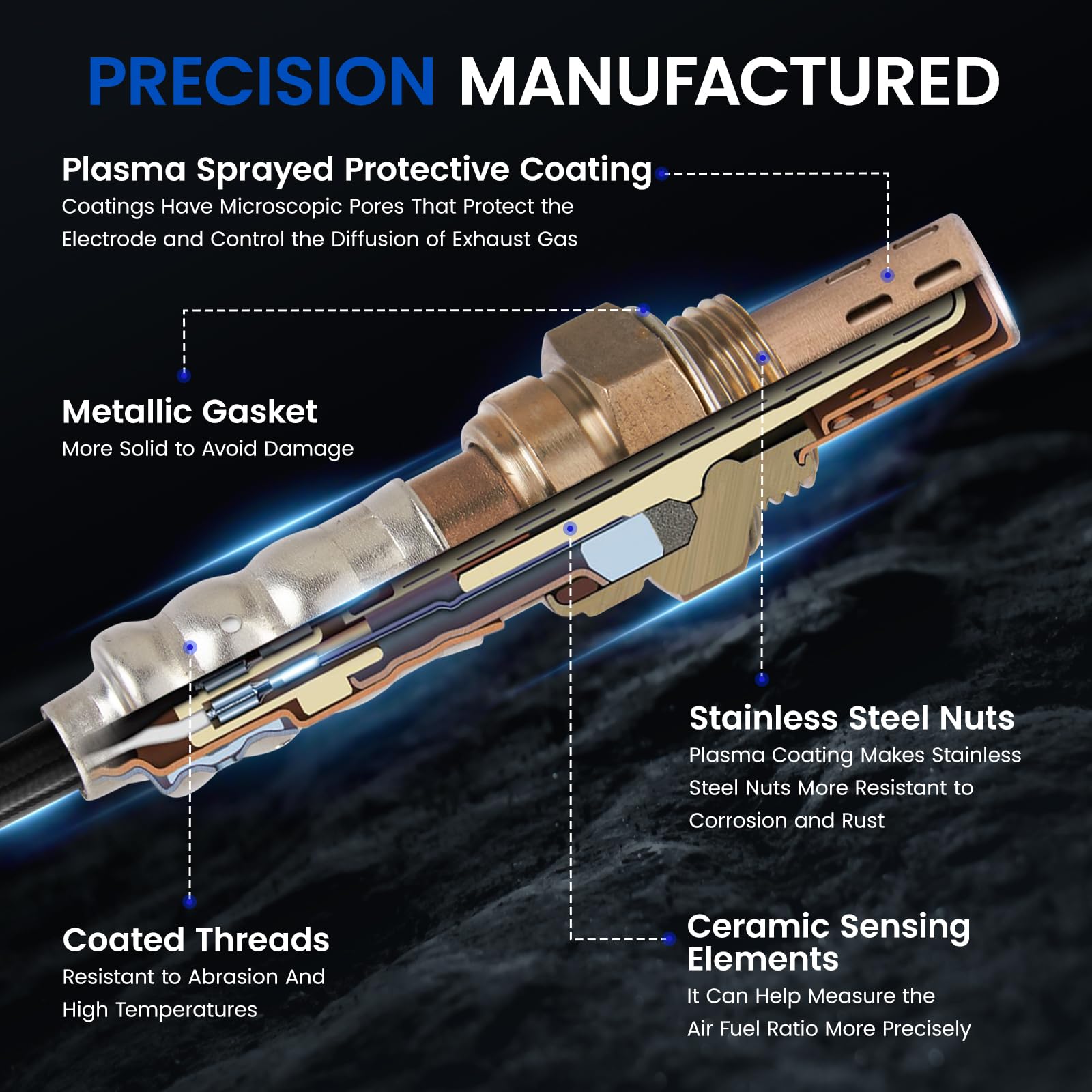 SYKRSS Oxygen O2 Sensor 350-34039 Compatible with Dodge Ram Avenger,Upstream and Downstream Replacement Oxygen Sensor Compatible