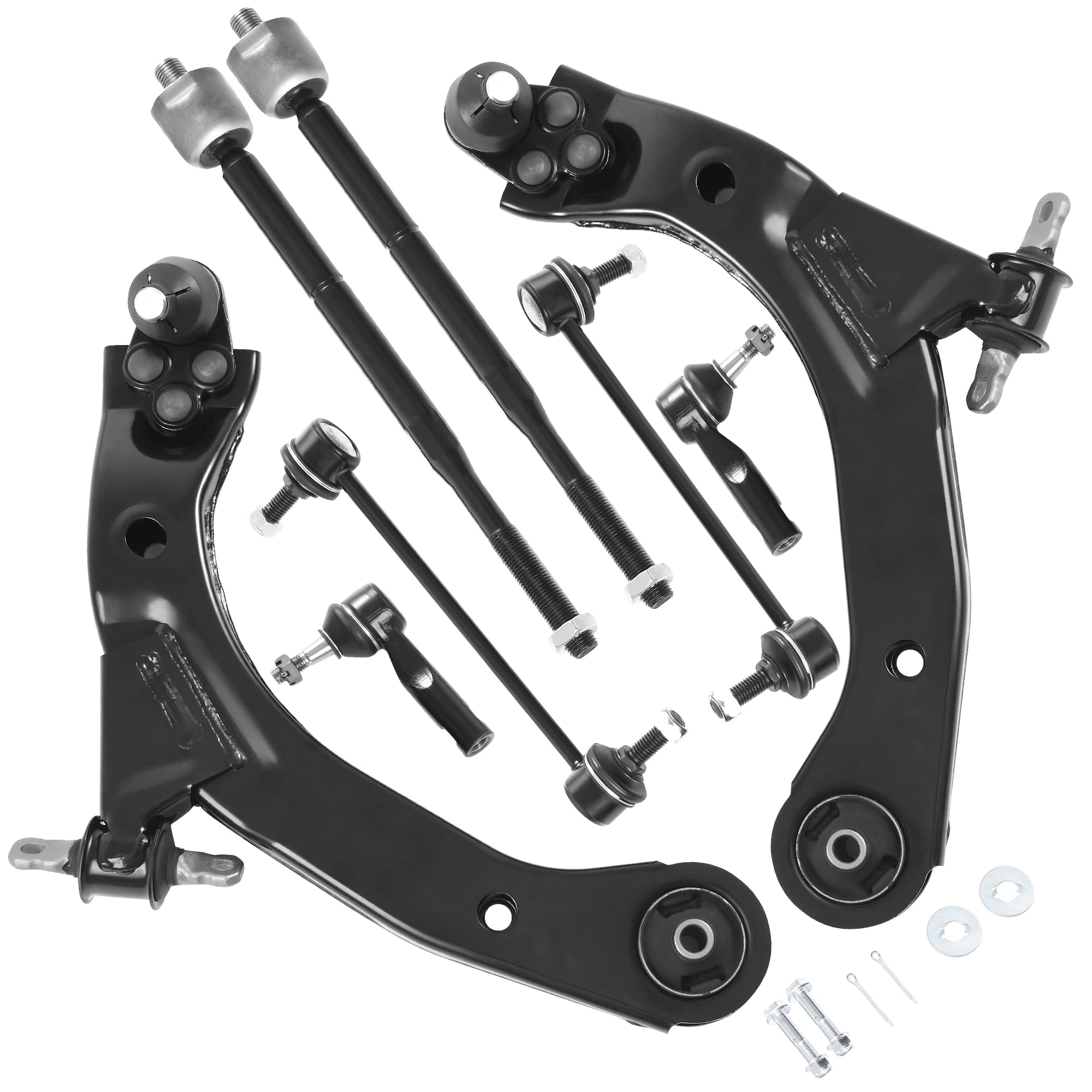 Autosaver88 Front Supension Kit Compatible With 2005-2010 Chevrolet Cobalt, 2006-2011 Chevrolet Hhr, 2007-2008 Pontiac G5, 2005-2006 Pontiac Pursuit -W/Control Arm, Sway Bar Link, Tie Rod Assembly
