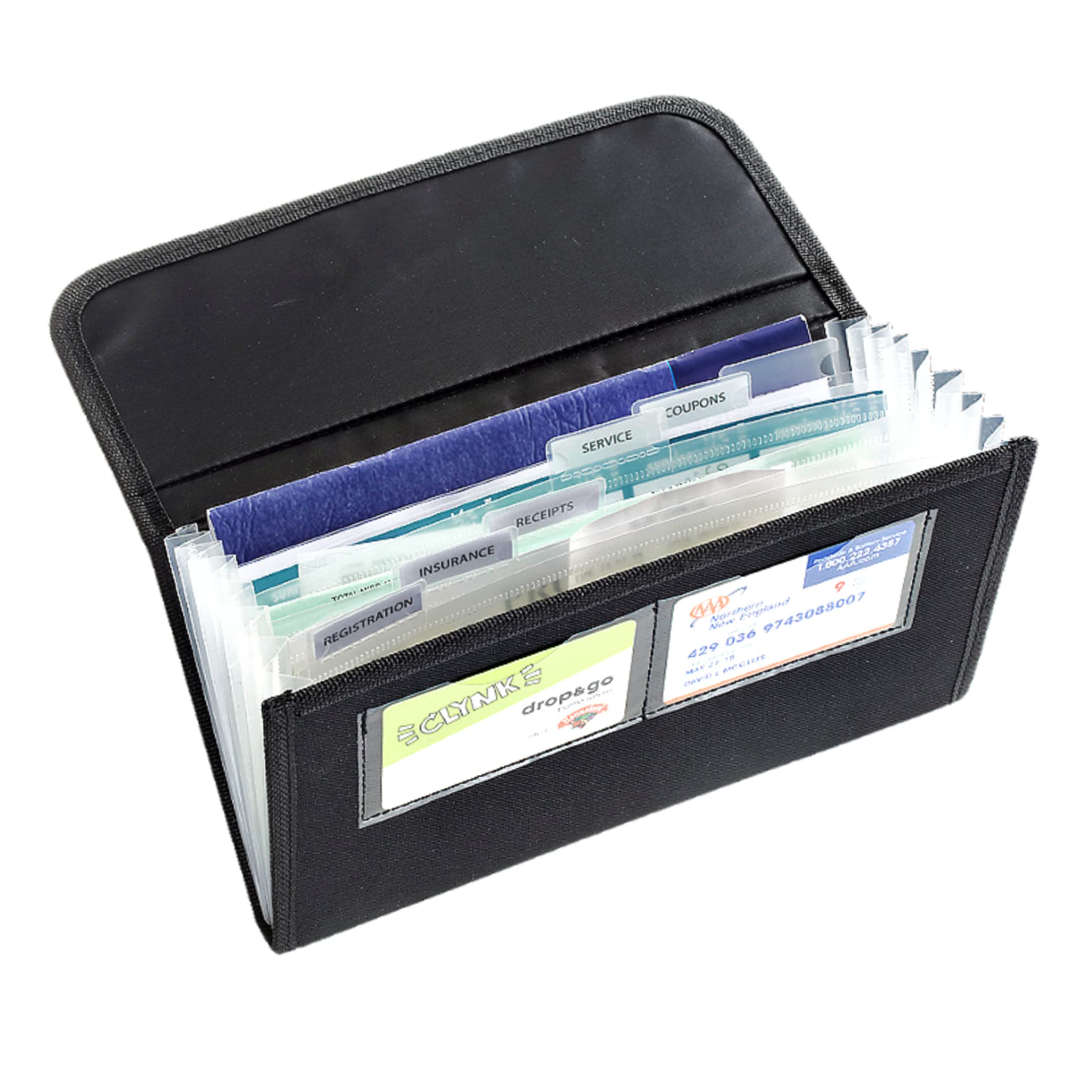 High Road Car Glove Box Organizer - Maintenance Folder For Car Documents - Card Pockets For Insurance And Registration With Rece