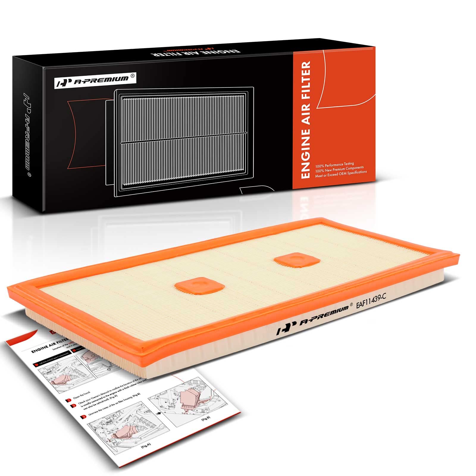 A-Premium Engine Air Filter Compatible With Mercedes-Benz W204 W212 C300, C350, E300, E350, E400, Gle350, Glk350, Ml350, R350, 2