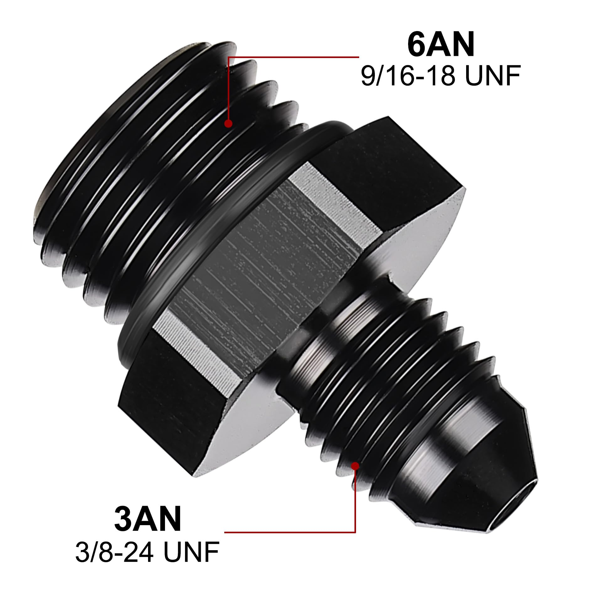 Evil Energy 3An Flare To An6 Orb Male O-Ring Fitting Adapter