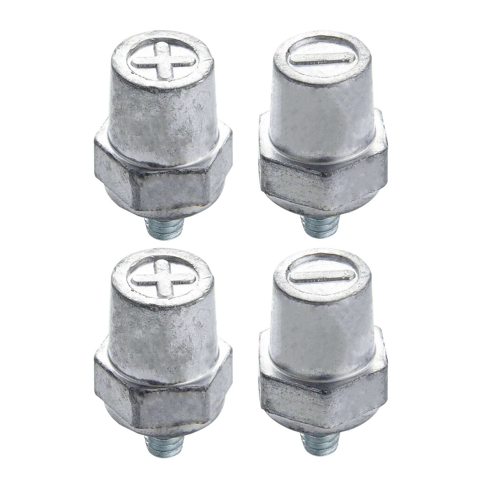 Ampper M8 Thread Male Lead Battery Charging Post Terminals, M8 Battery Post Adapter (+/-) For Extension, Pack Of 4