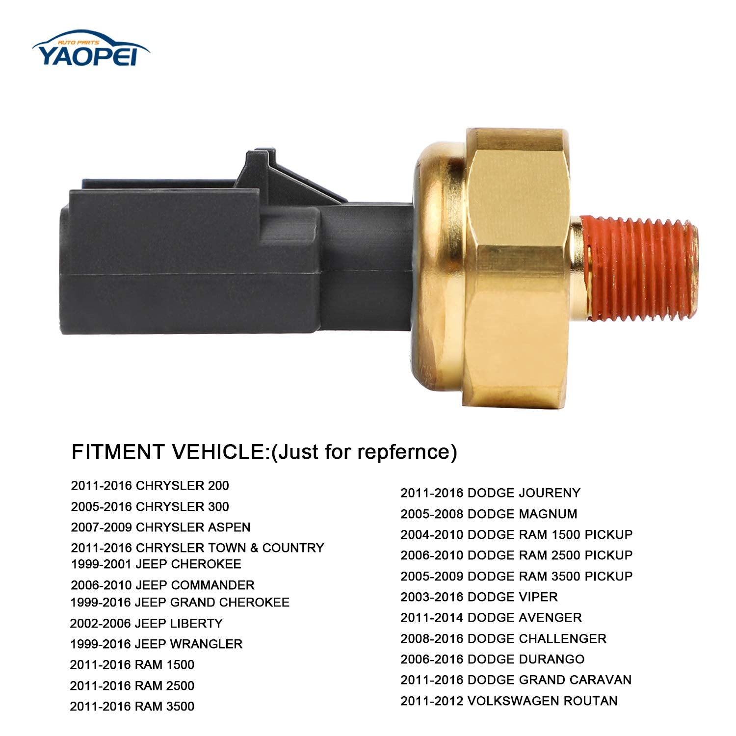 Engine Oil Pressure Sensor Sender Switch 5149064AA 5149062AB Compatible with Dodge Ram 1500 2500 3500 Chrysler 200 Jeep Grand Ch