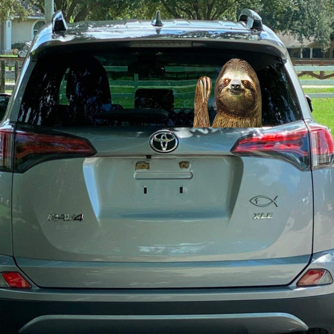 Senksll Sloth Car Window Cling Funny Car Sticker Window Decal For Vehicles Automotive Stickers(For Right Side) (Sloth)